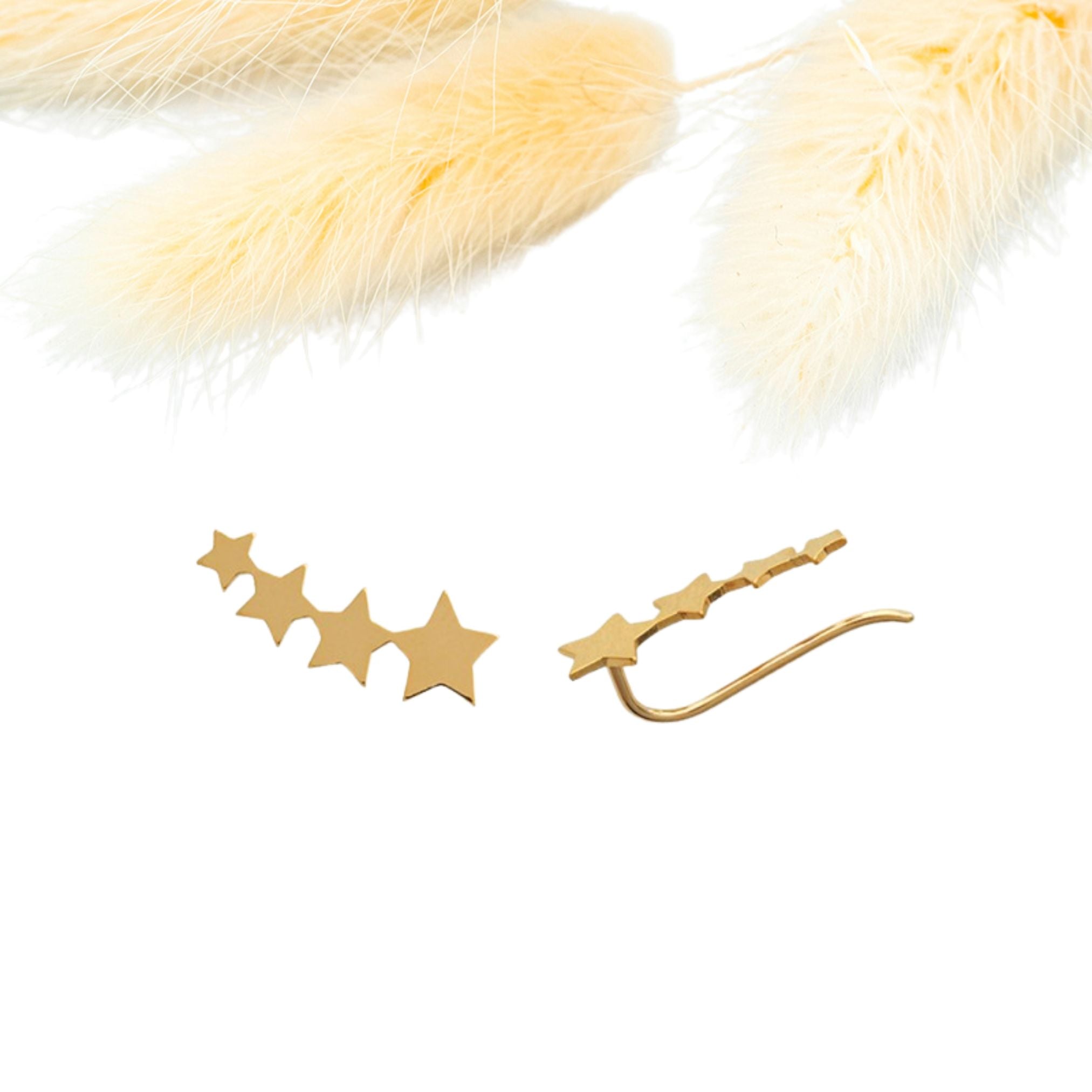 Boucles d'Oreilles Montantes - Étoiles Filantes - Plaqué Or