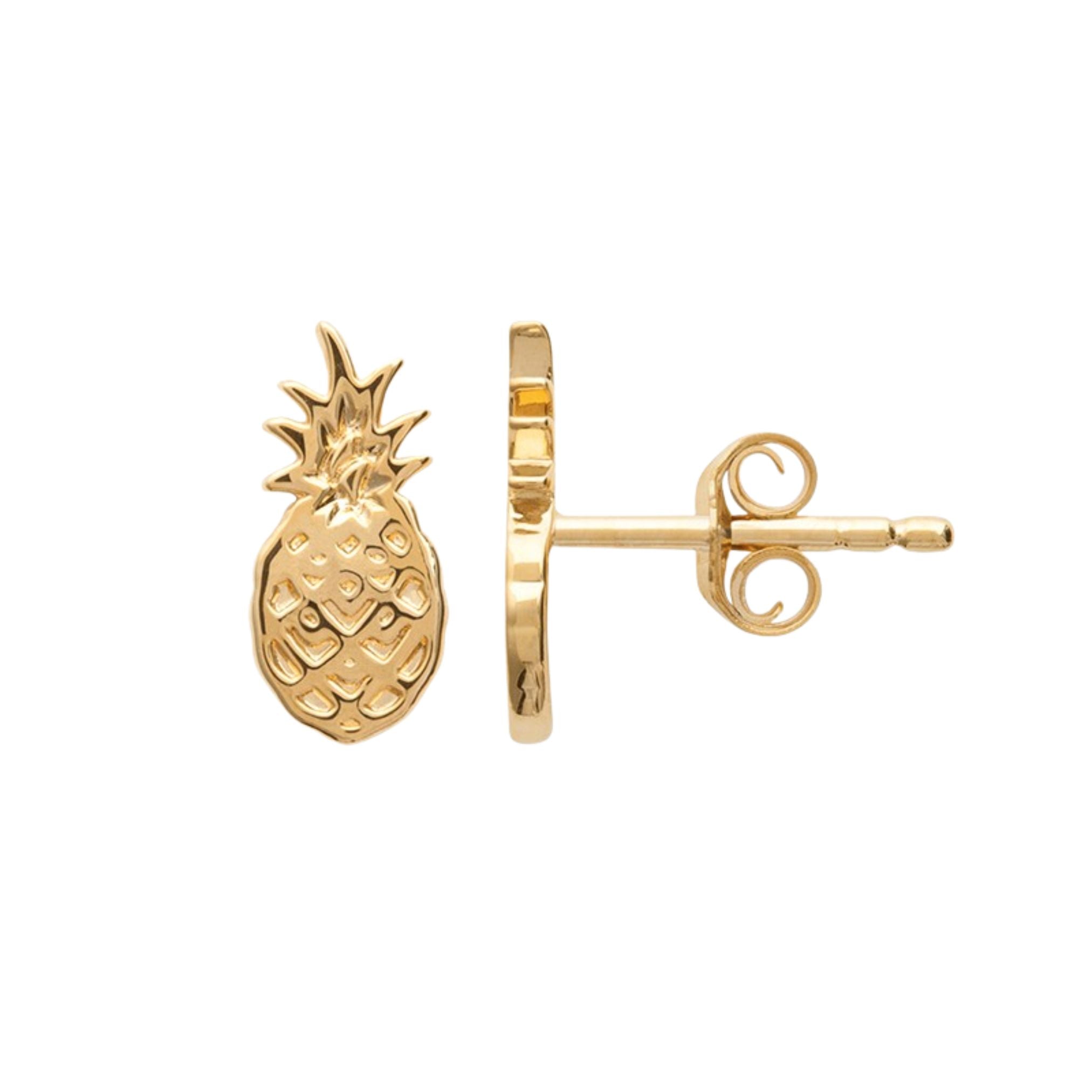 Boucles d'Oreilles - Ananas - Plaqué Or