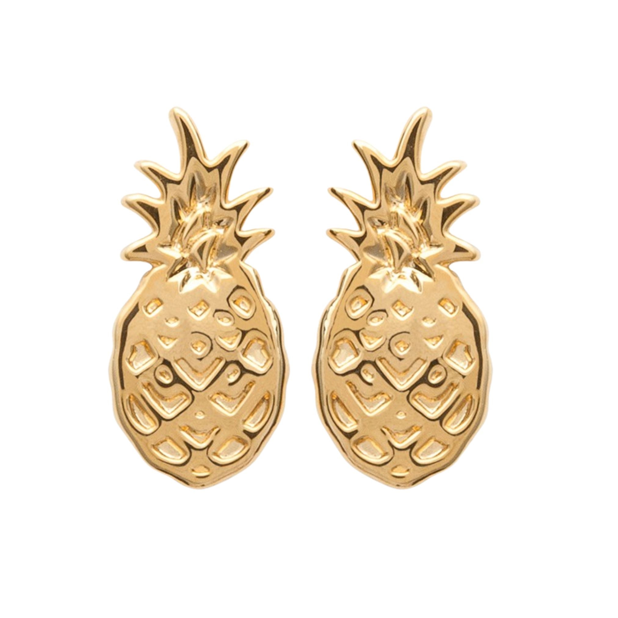 Boucles d'Oreilles - Ananas - Plaqué Or