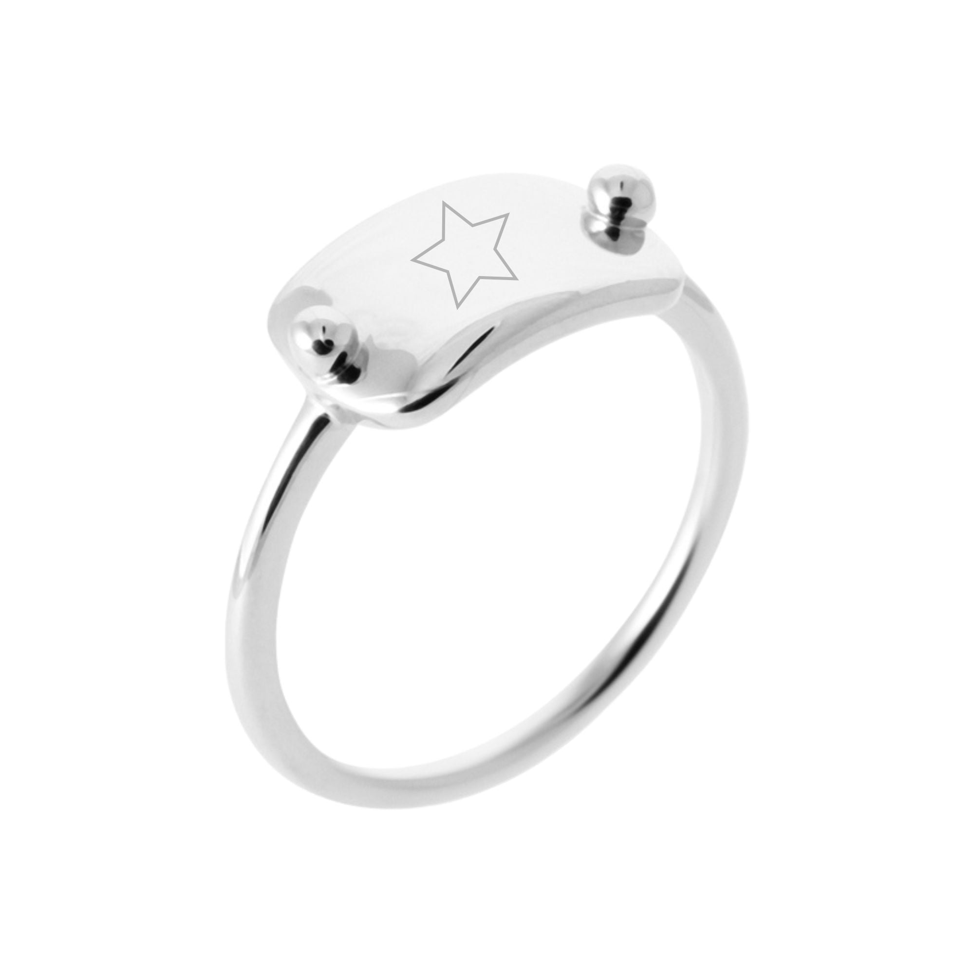 Bague Personnalisée Femme – Pastille Rectangulaire – Argent 925