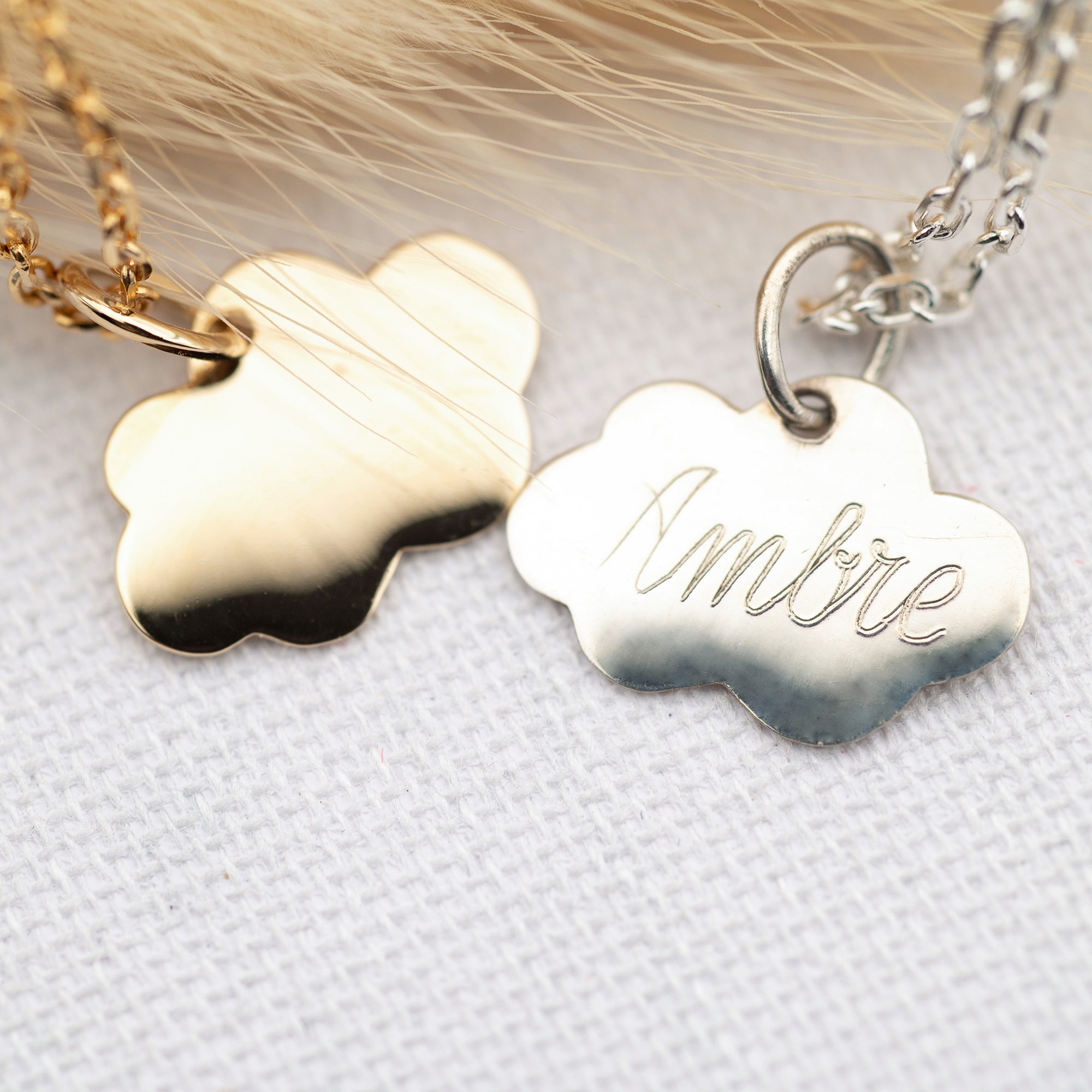 Collier Personnalisé Enfant - Nuage - Plaqué Or 18K