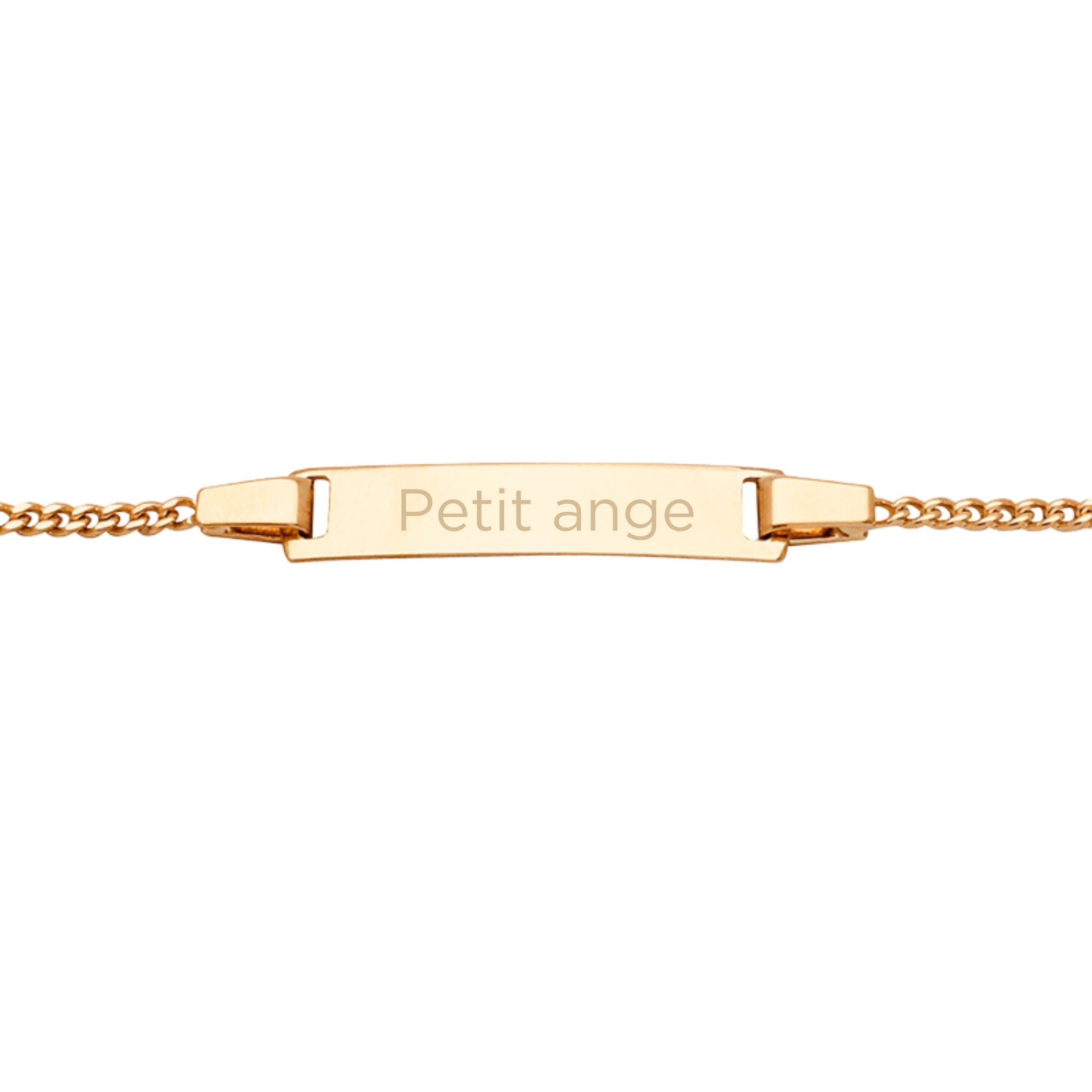 Bracelet Enfant Personnalisé – Chaîne, Gourmette Rectangulaire - Plaqué Or 18K
