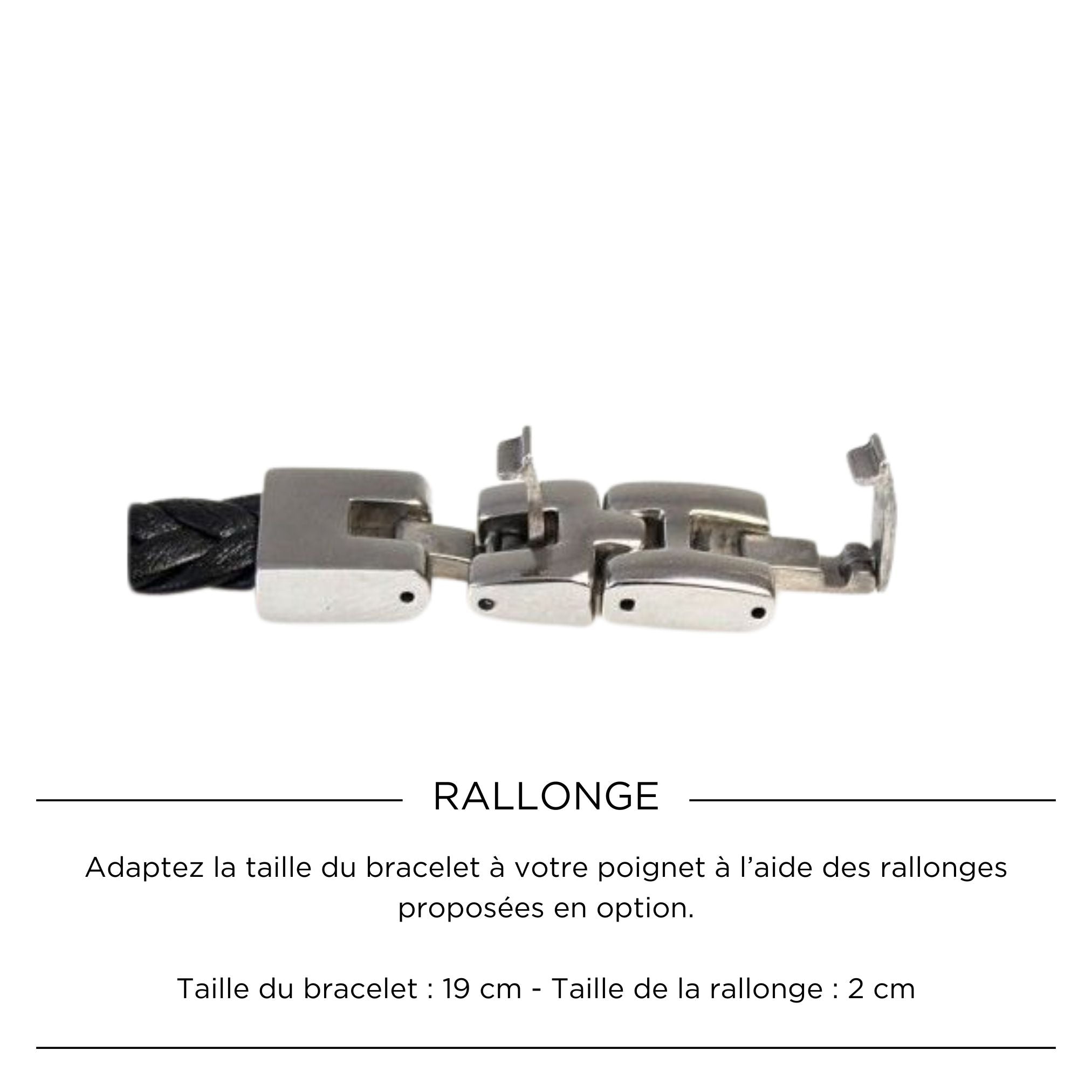 Bracelet Homme Personnalisé - Cuir Tressé - Acier