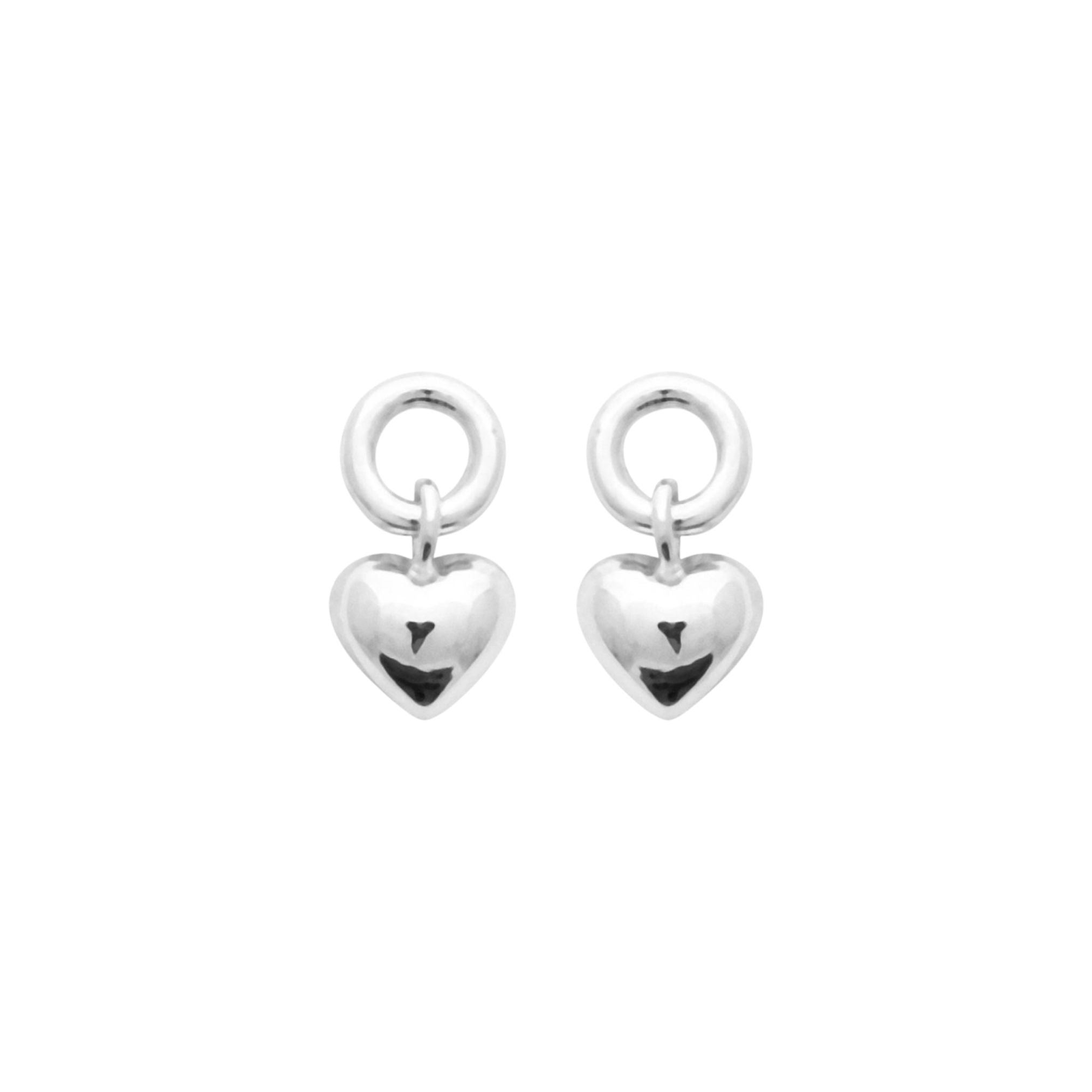 Boucles d'Oreilles Enfant - Mini Coeur Pendant - Argent 925