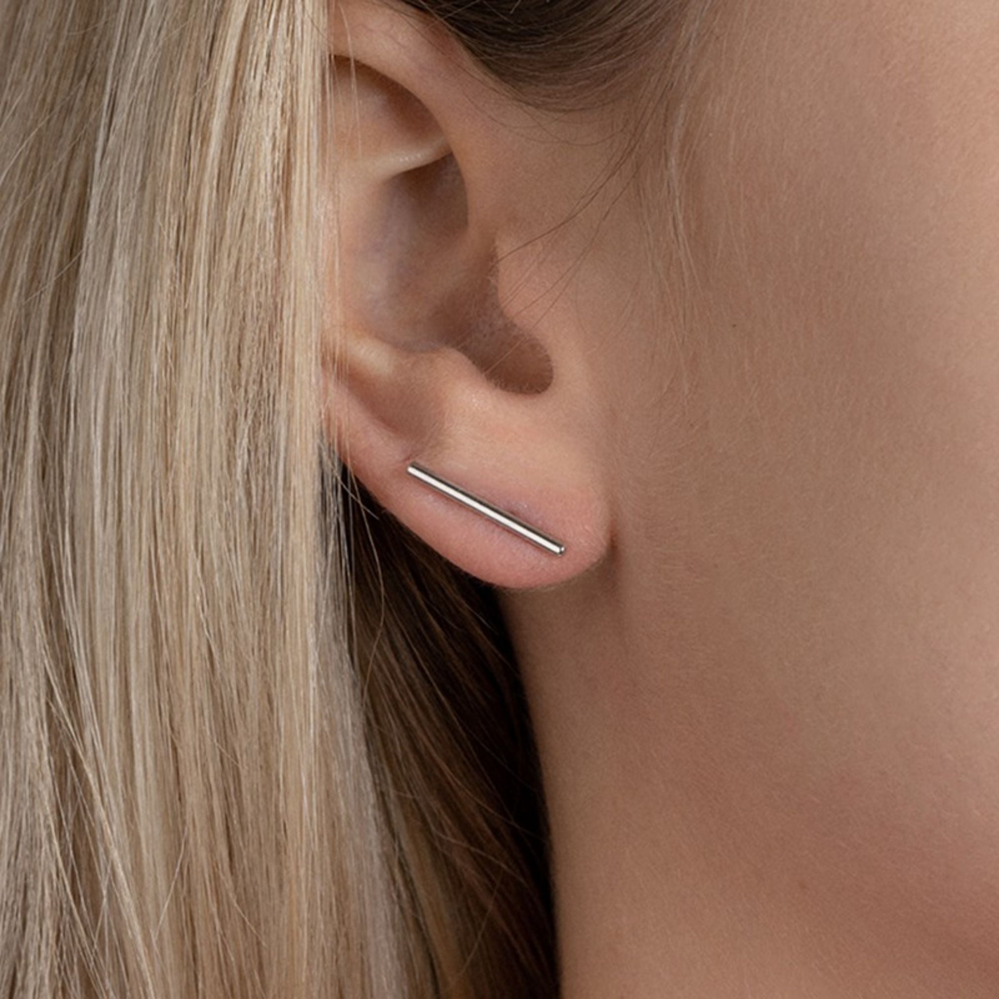 Boucles d'Oreilles - Tiges Barres - Argent