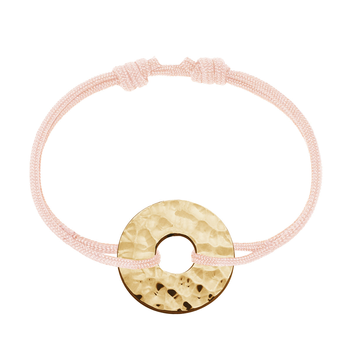 Bracelet Personnalisé Femme - Cible Martelée - Plaqué Or 18K