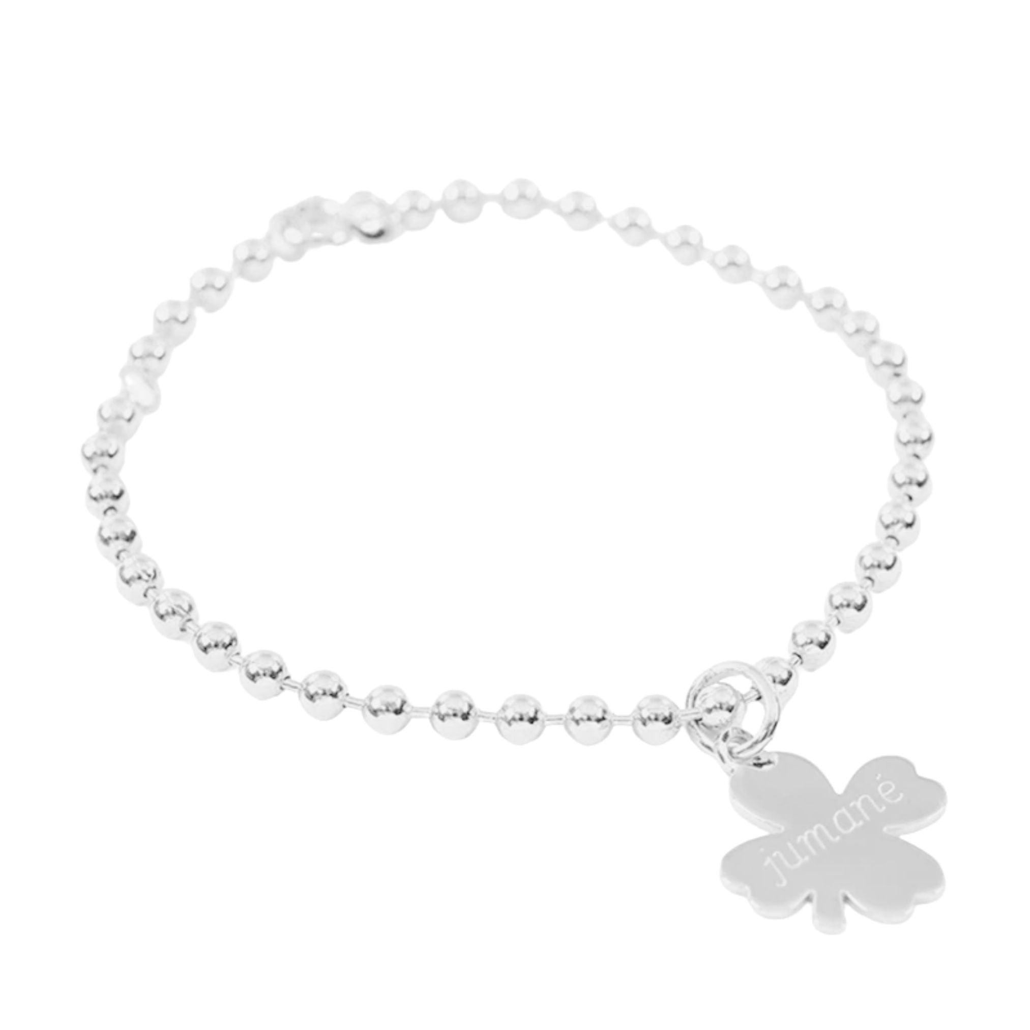 Bracelet Personnalisé - Chaîne Perles et Trèfle - Argent 925