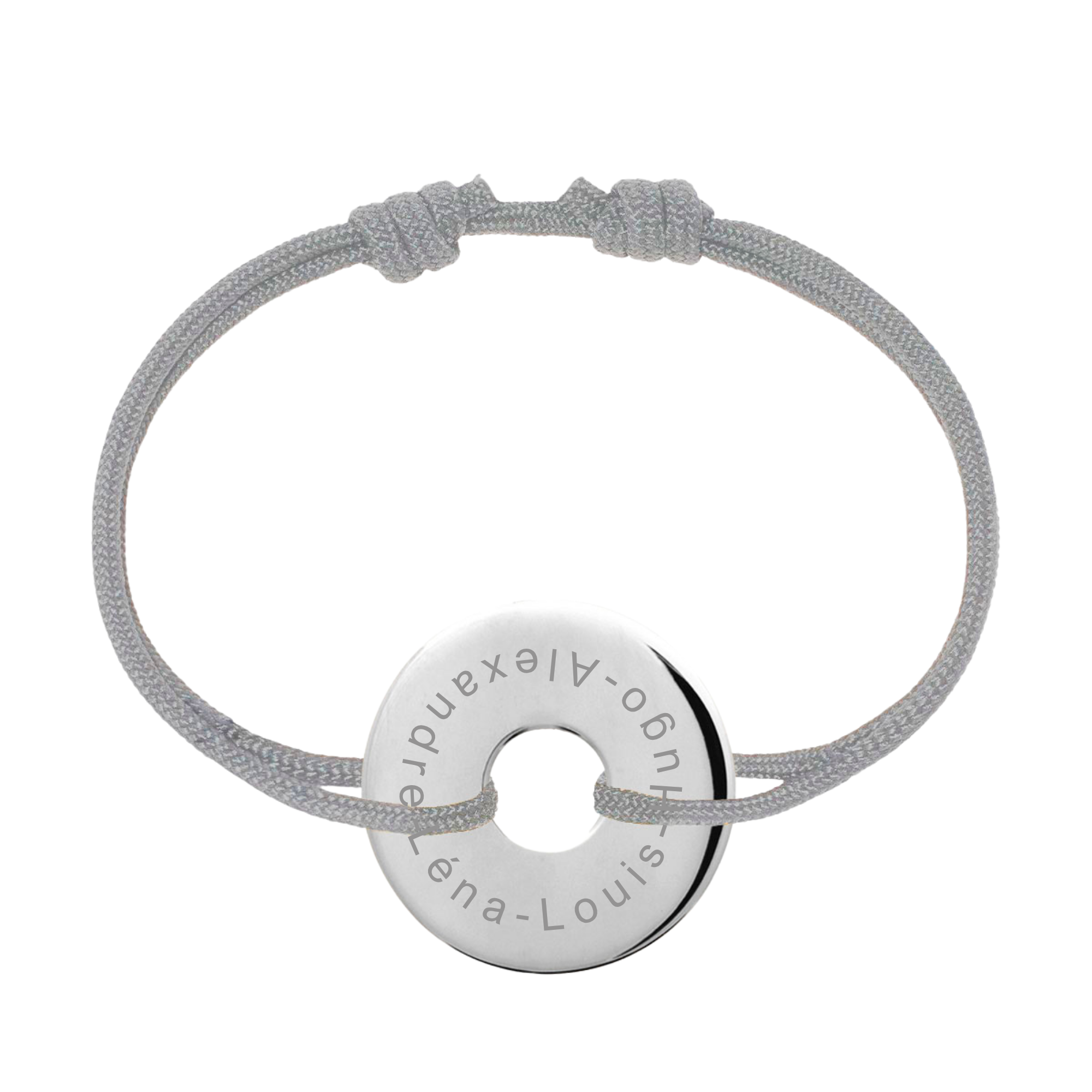 Bracelet Homme Personnalisé - Cordon et Cible - Argent 925
