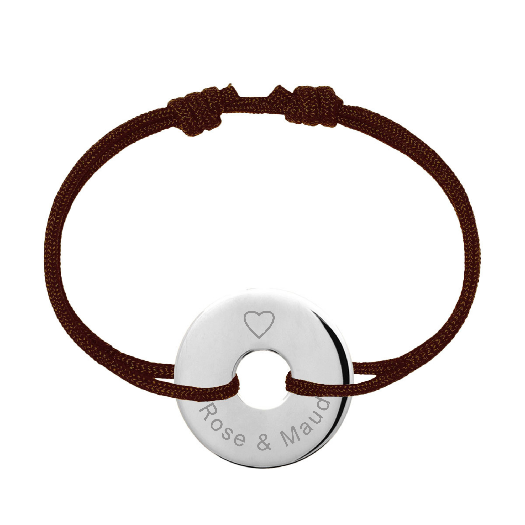 Bracelet Homme Personnalisé - Cordon et Cible - Argent 925