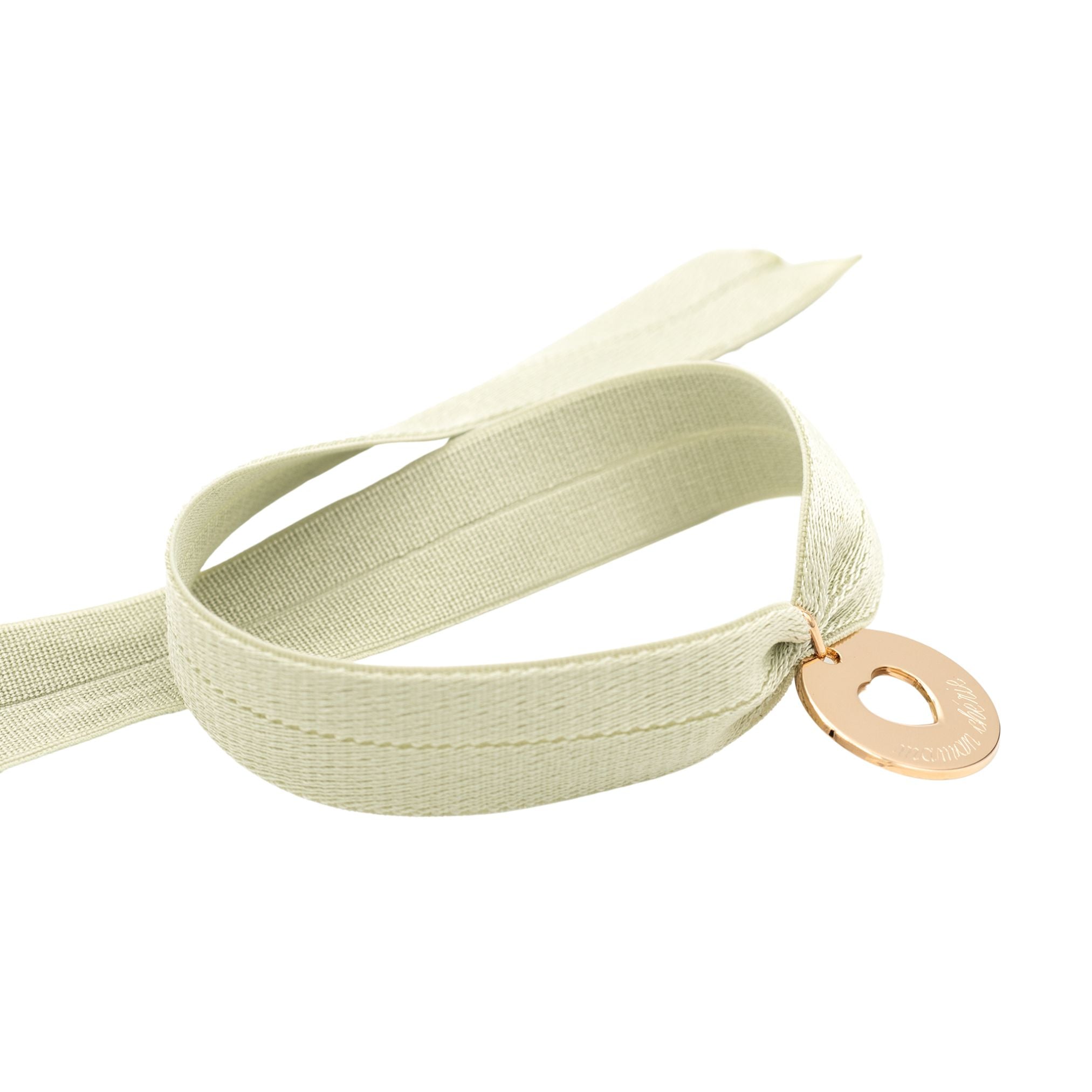 Bracelet Personnalisé Cordon Élastique - Médaille Ajourée Coeur - Plaqué Or 18K