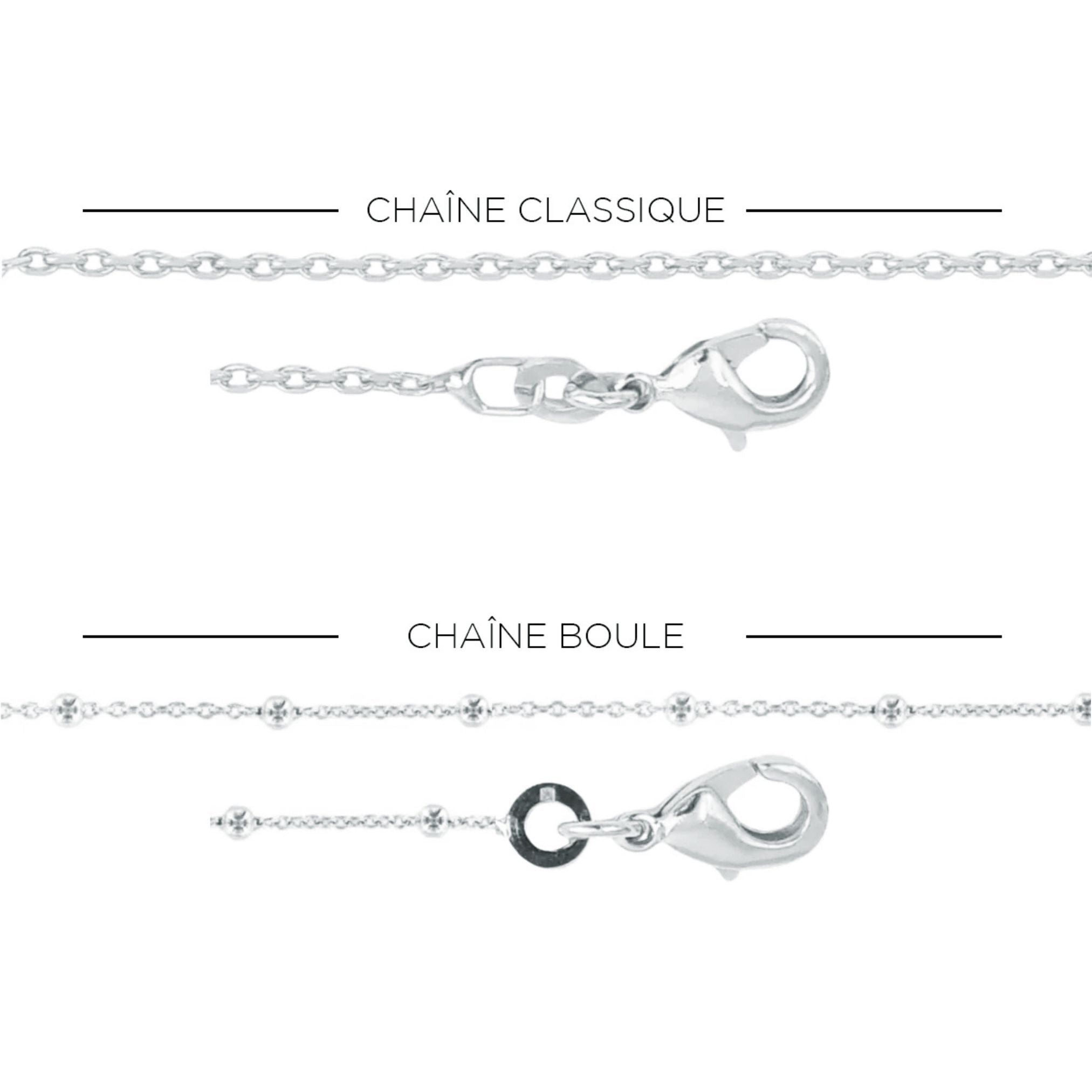 Collier Personnalisé Enfant - Médaille et Pompon - Argent 925