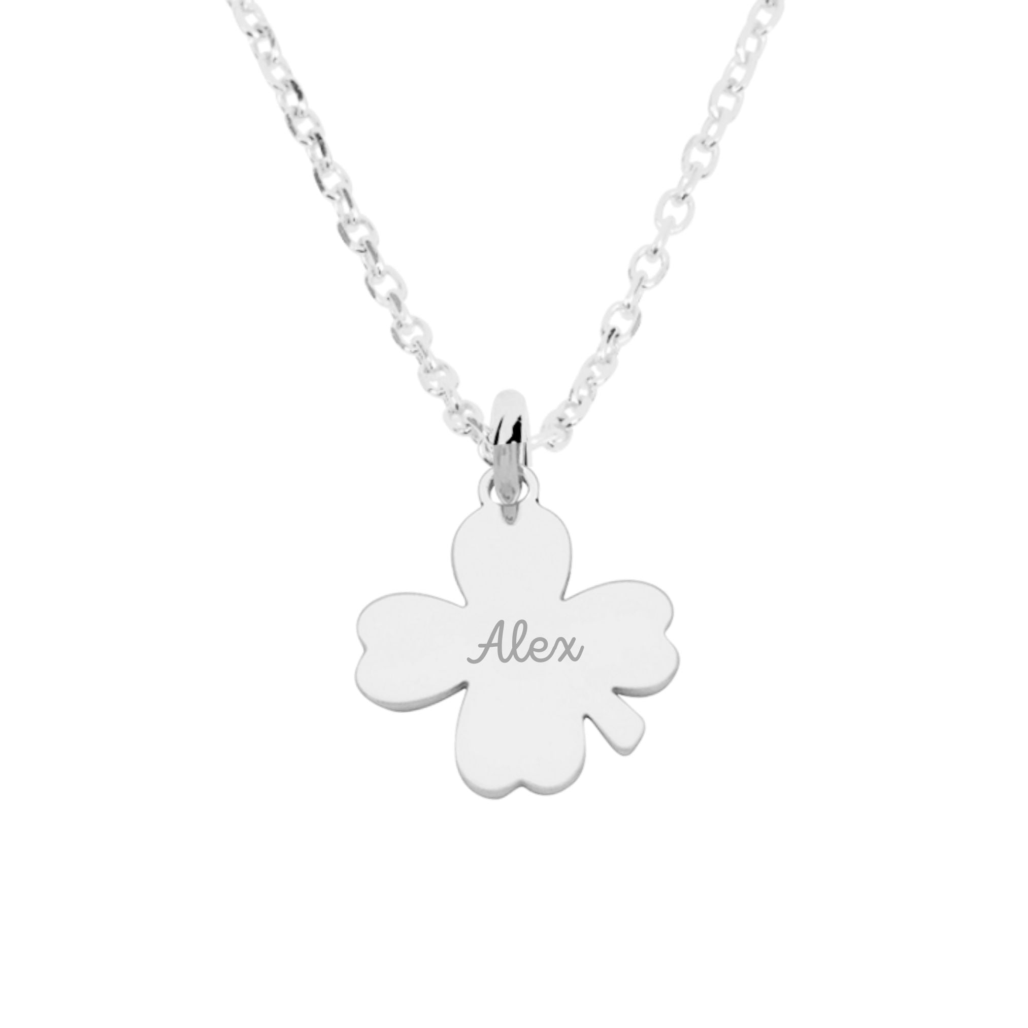 Collier Personnalisé Enfant – Trèfle – Argent 925