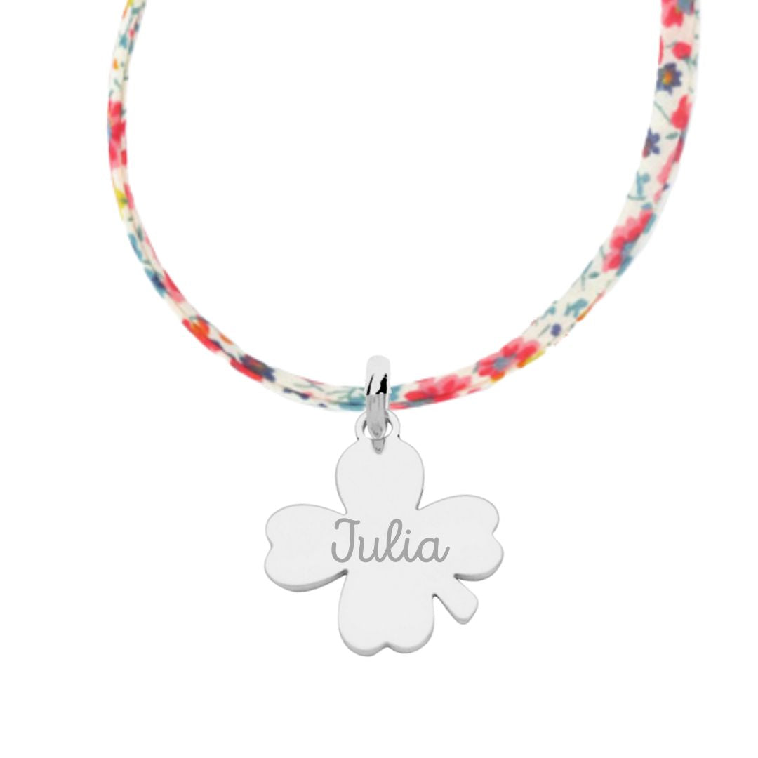 Collier Personnalisé Enfant - Liberty & Trèfle - Argent 925