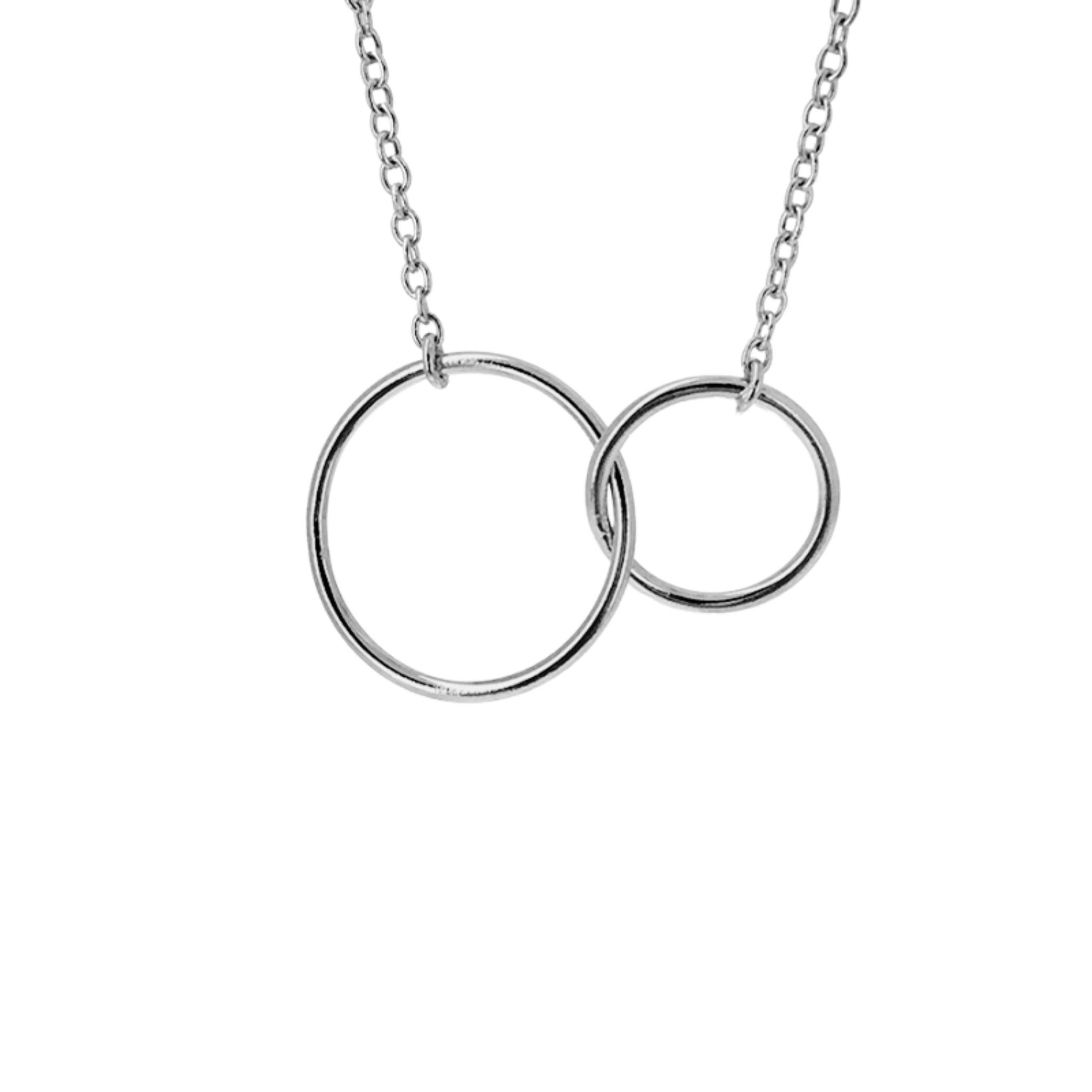 Collier Anniversaire Femme Argent 925 – 3/4/5/6/7 Anneaux Entrelacés, Cadeau 30 à 70 Ans, Avec Message