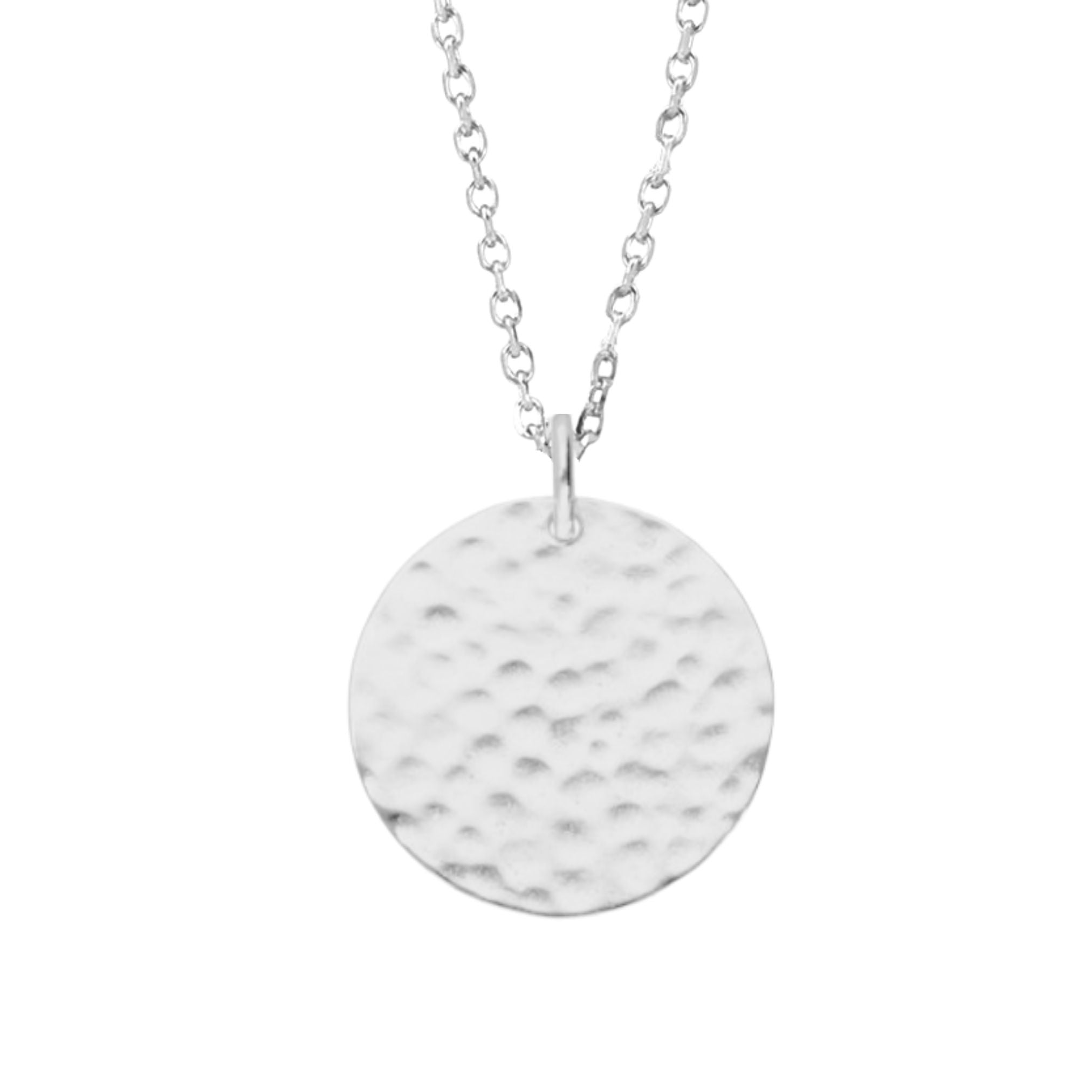 Collier Personnalisé Femme - Médaille Martelée - Argent 925