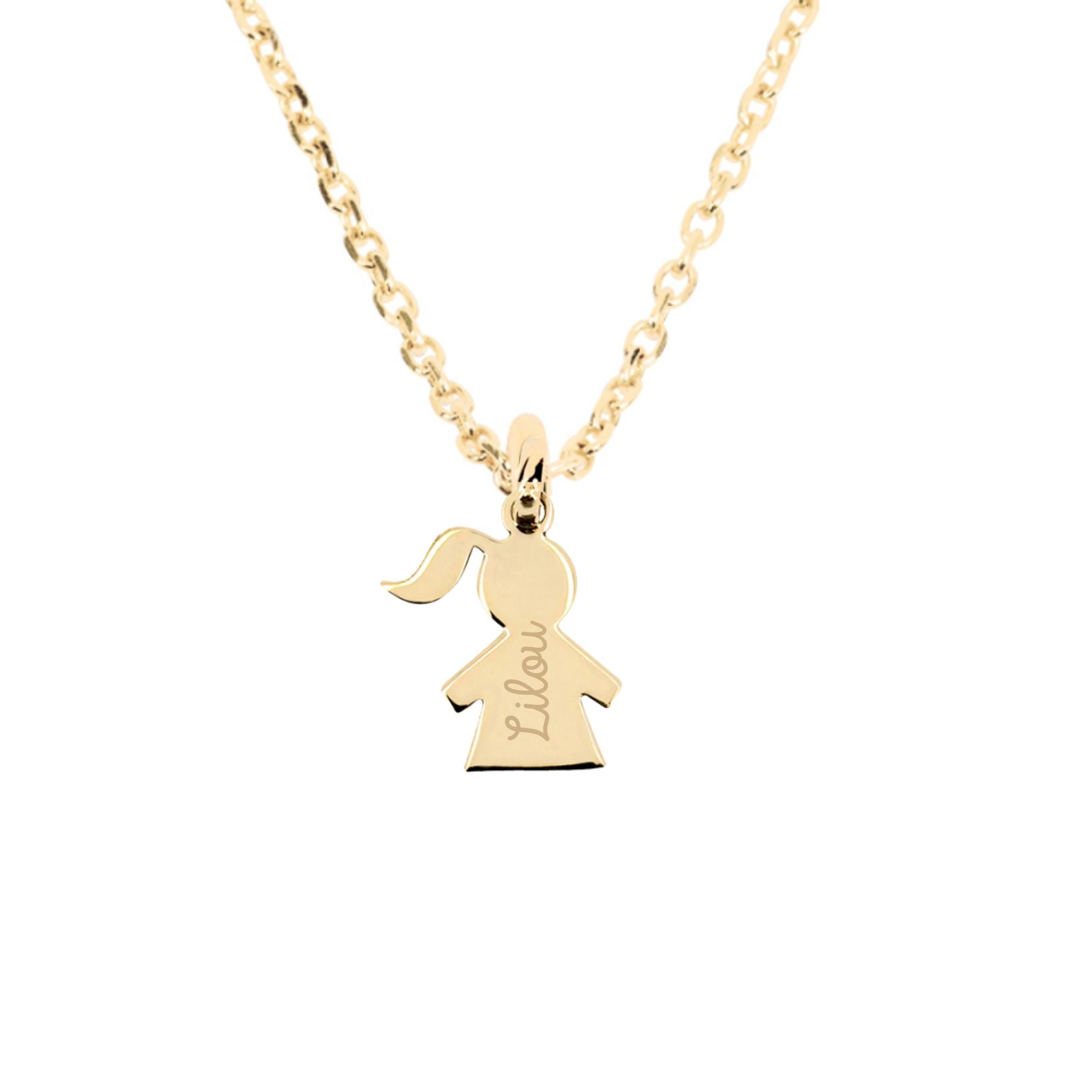 Collier Personnalisé Enfant - Mini Fille - Plaqué Or 18K