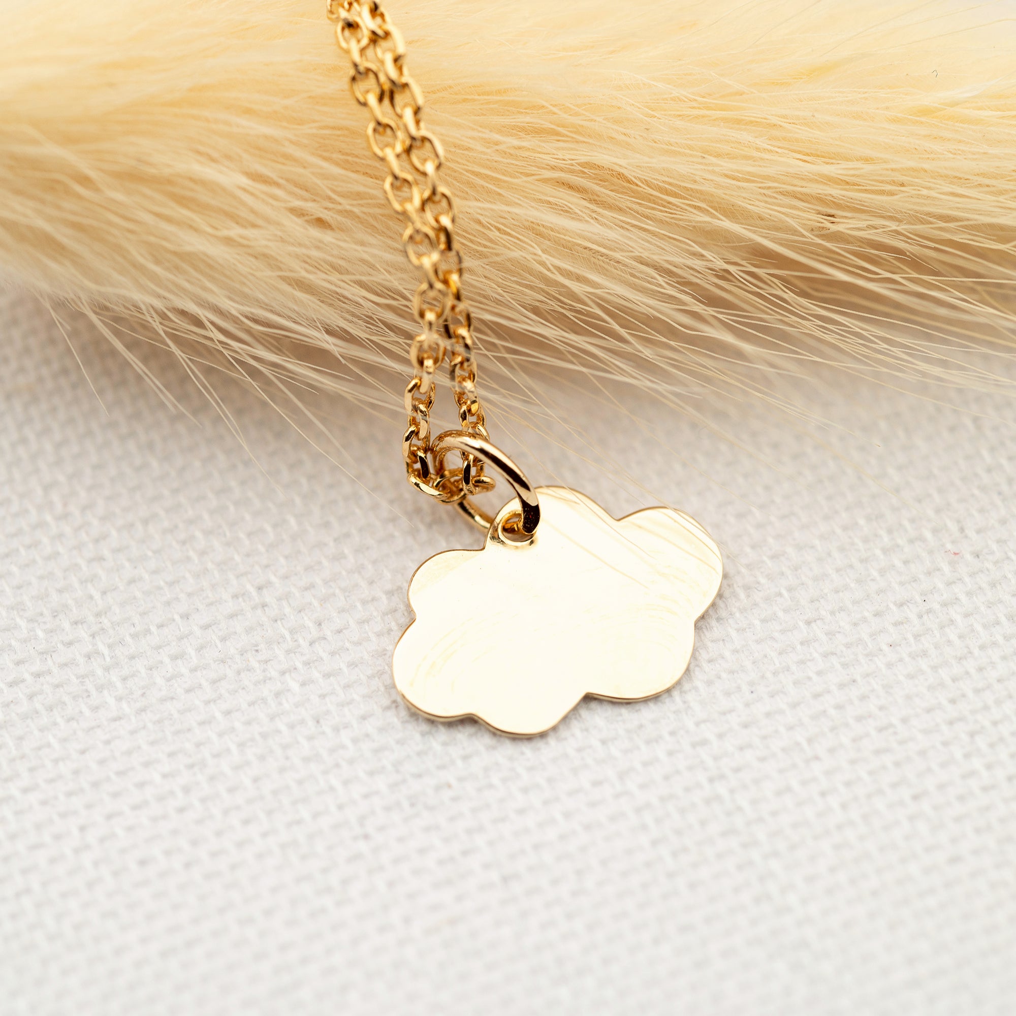 Collier Personnalisé Enfant - Nuage - Plaqué Or 18K