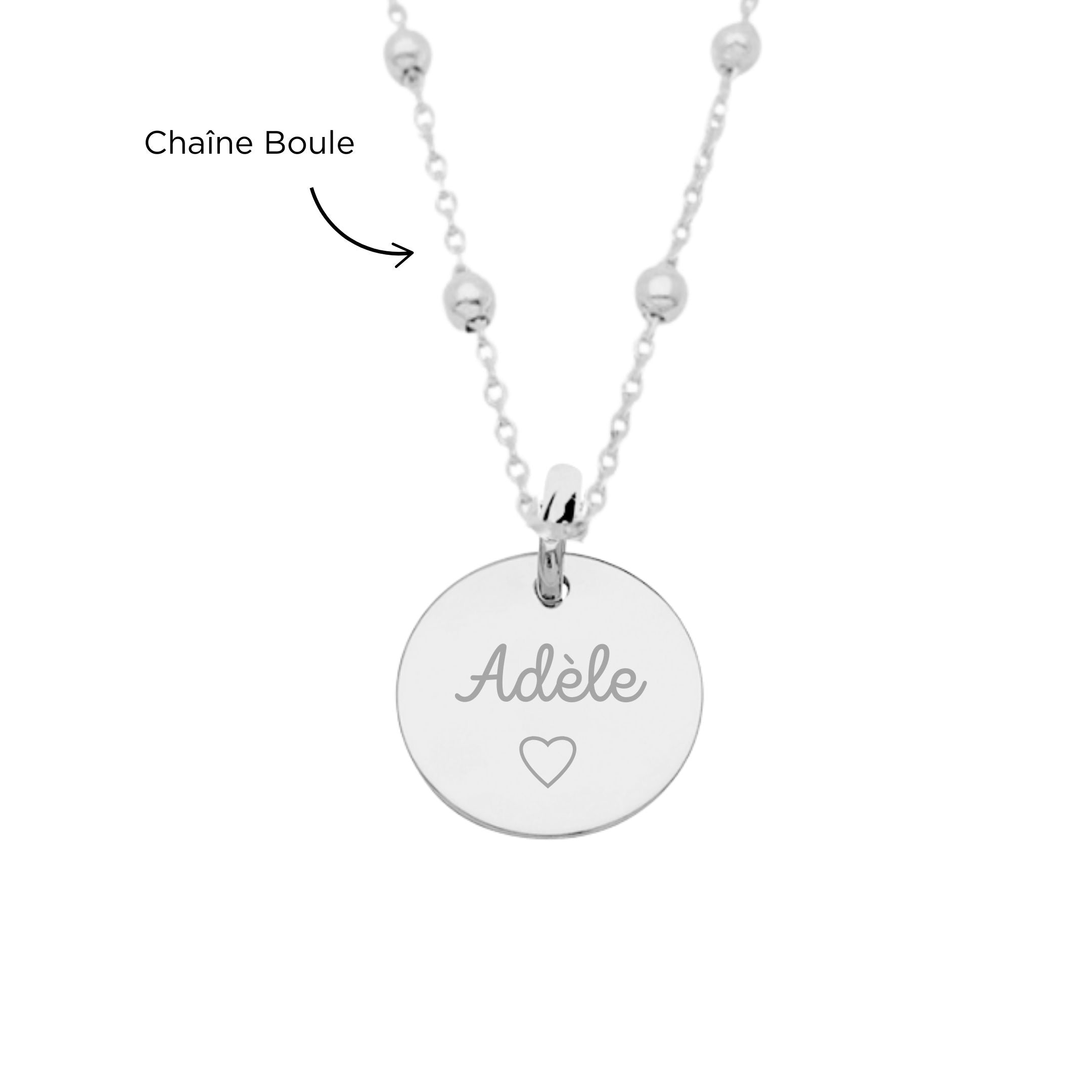 Collier Personnalisé Femme - Petite Médaille - Argent 925