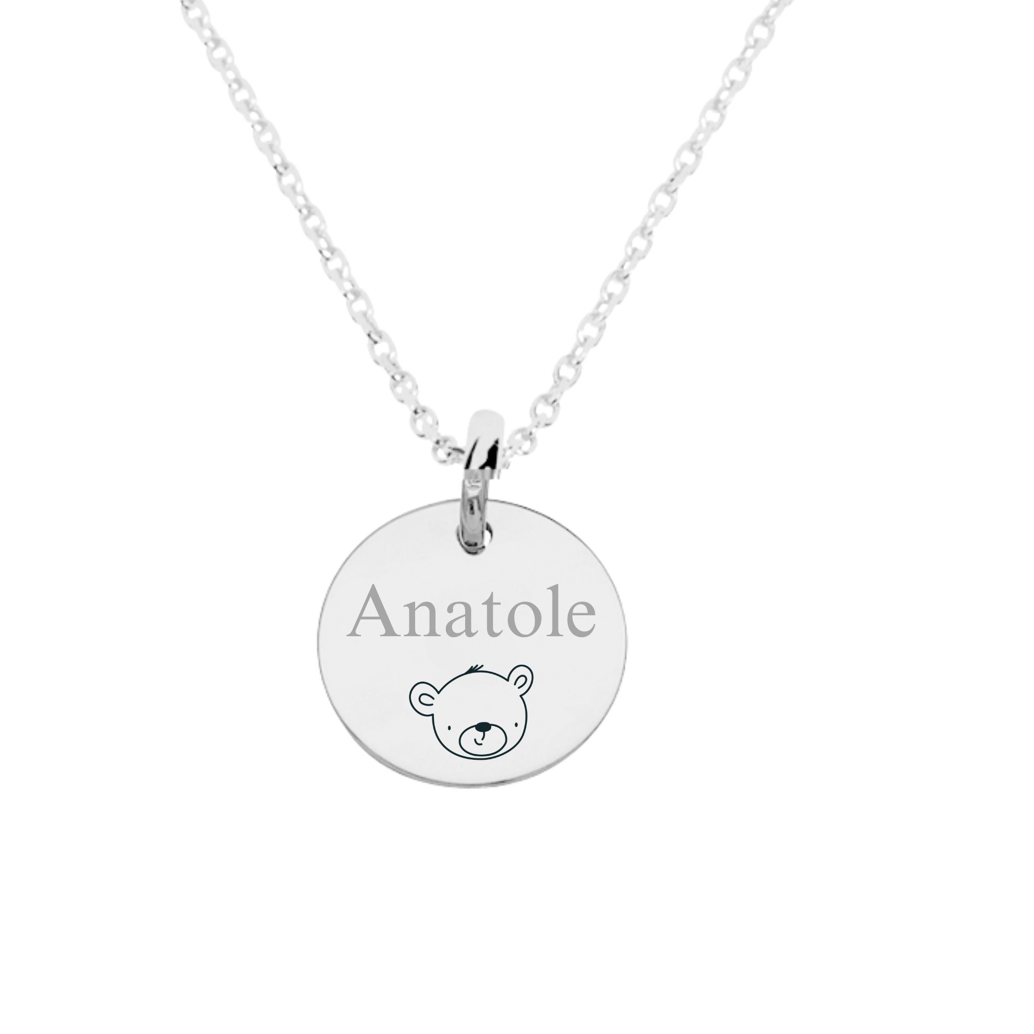 Collier Personnalisé Enfant - Médaille 15 mm - Argent 925