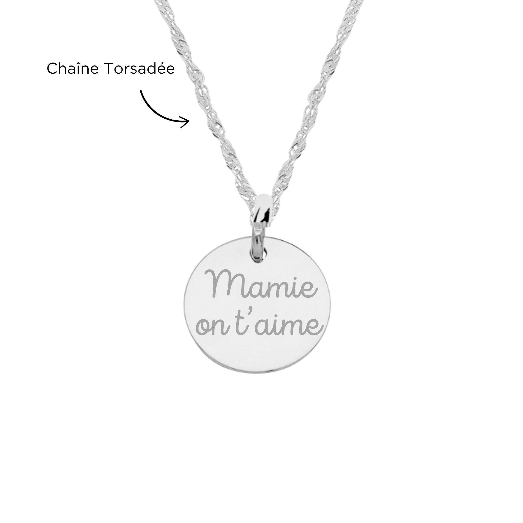 Collier Personnalisé Femme - Petite Médaille - Argent 925