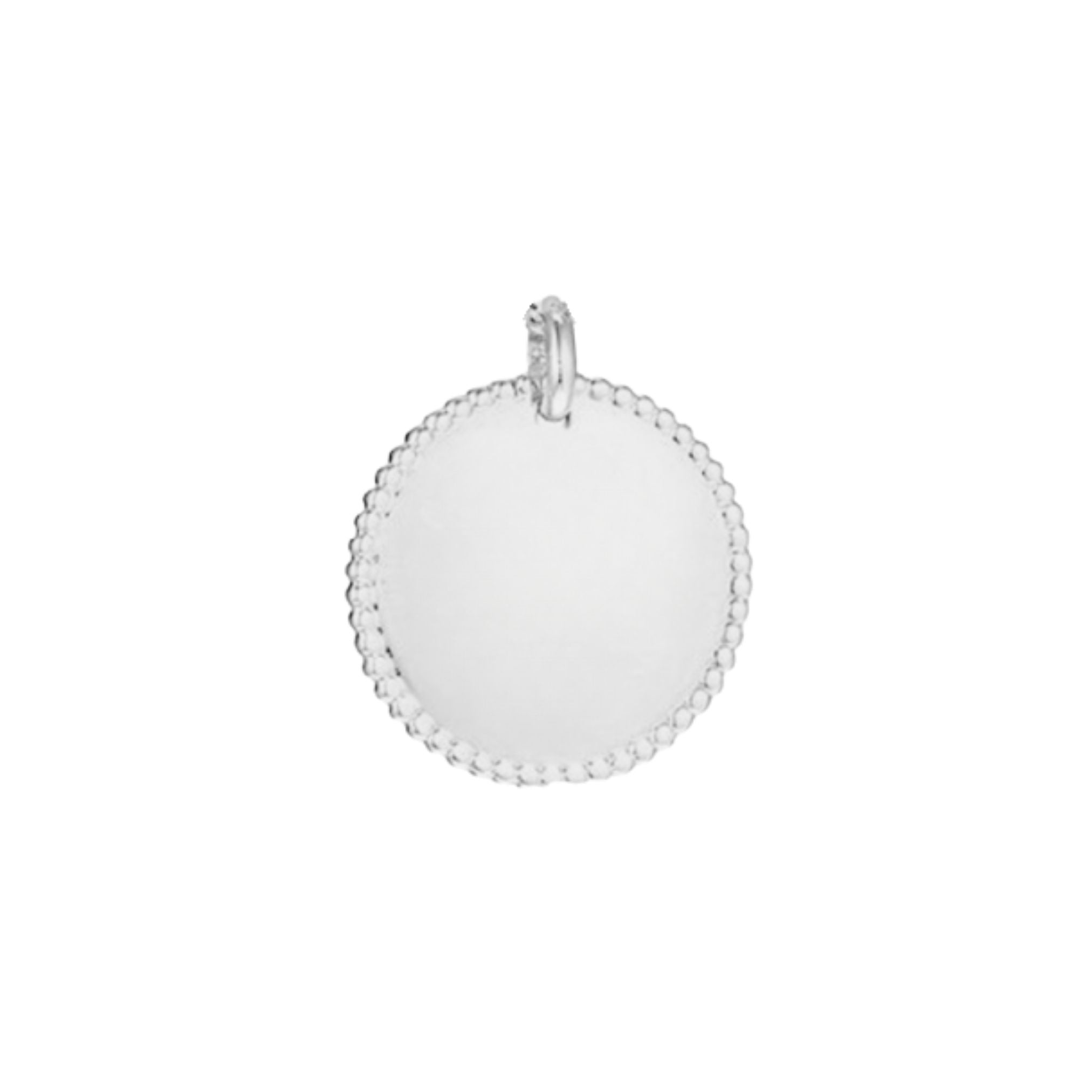 Pendentif Personnalisé - Médaille Perlée - Argent