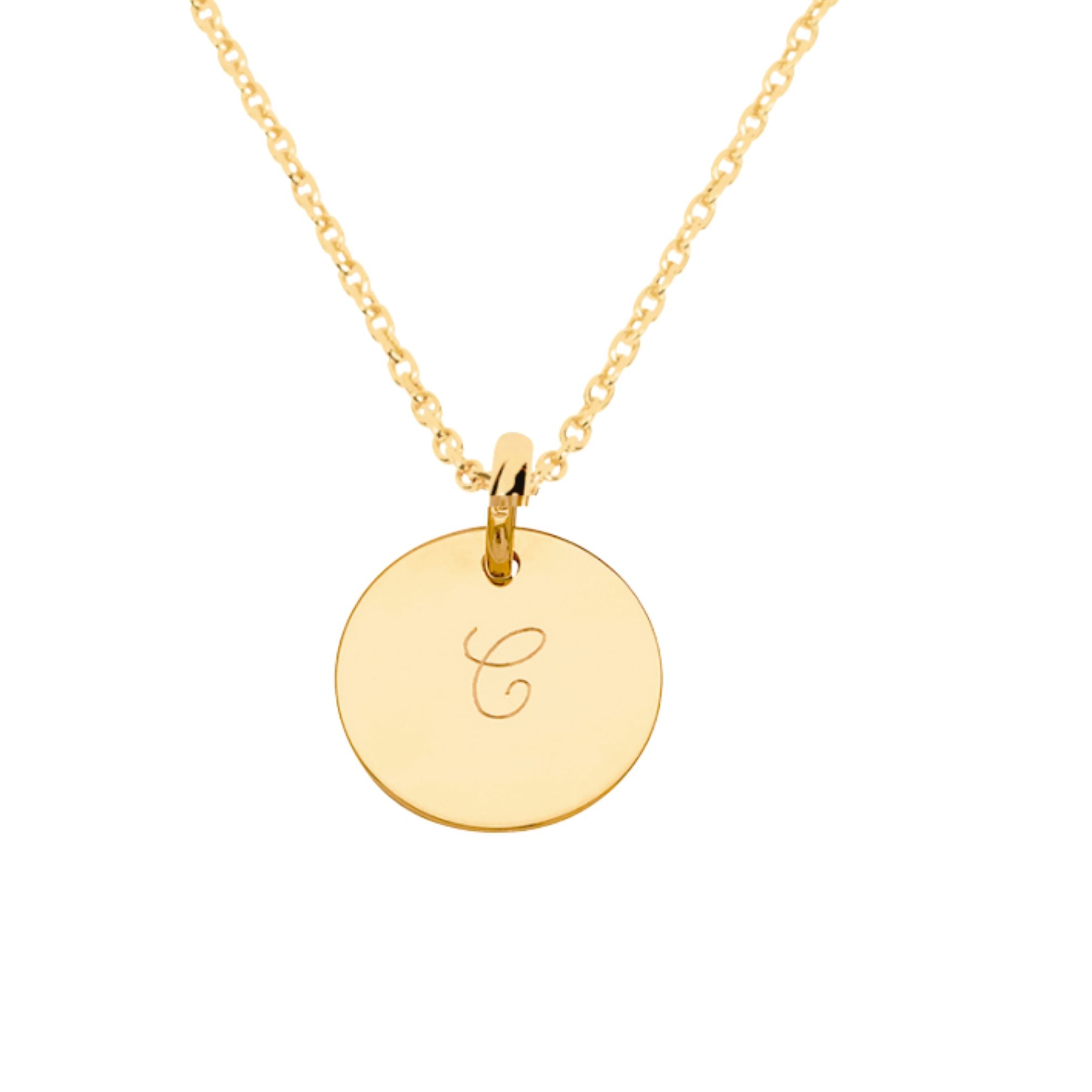 Collier Personnalisé Enfant - Médaille 15 mm - Plaqué Or 18K