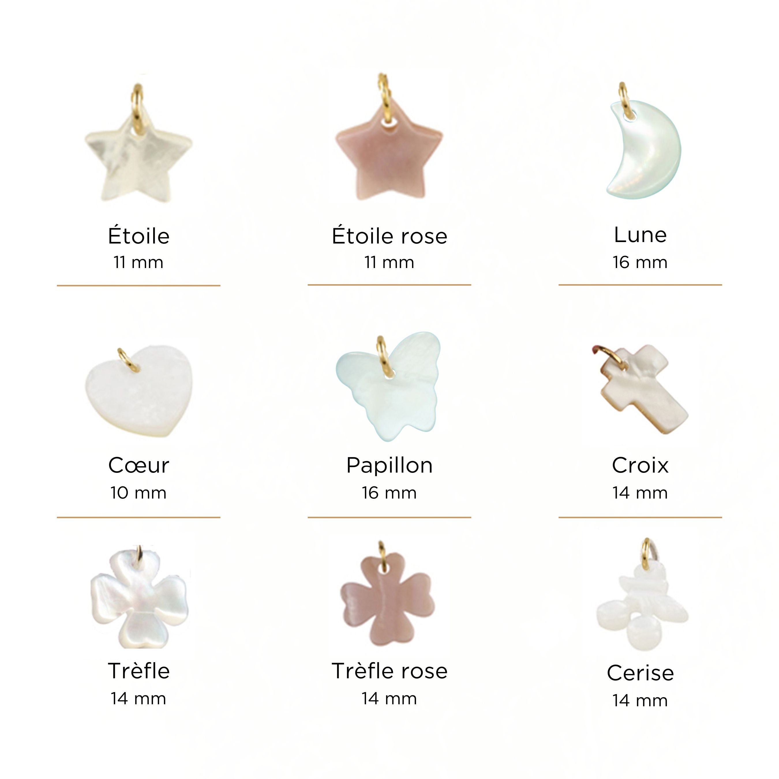 Acheter un Charm – Nacre – Plaqué Or 18K