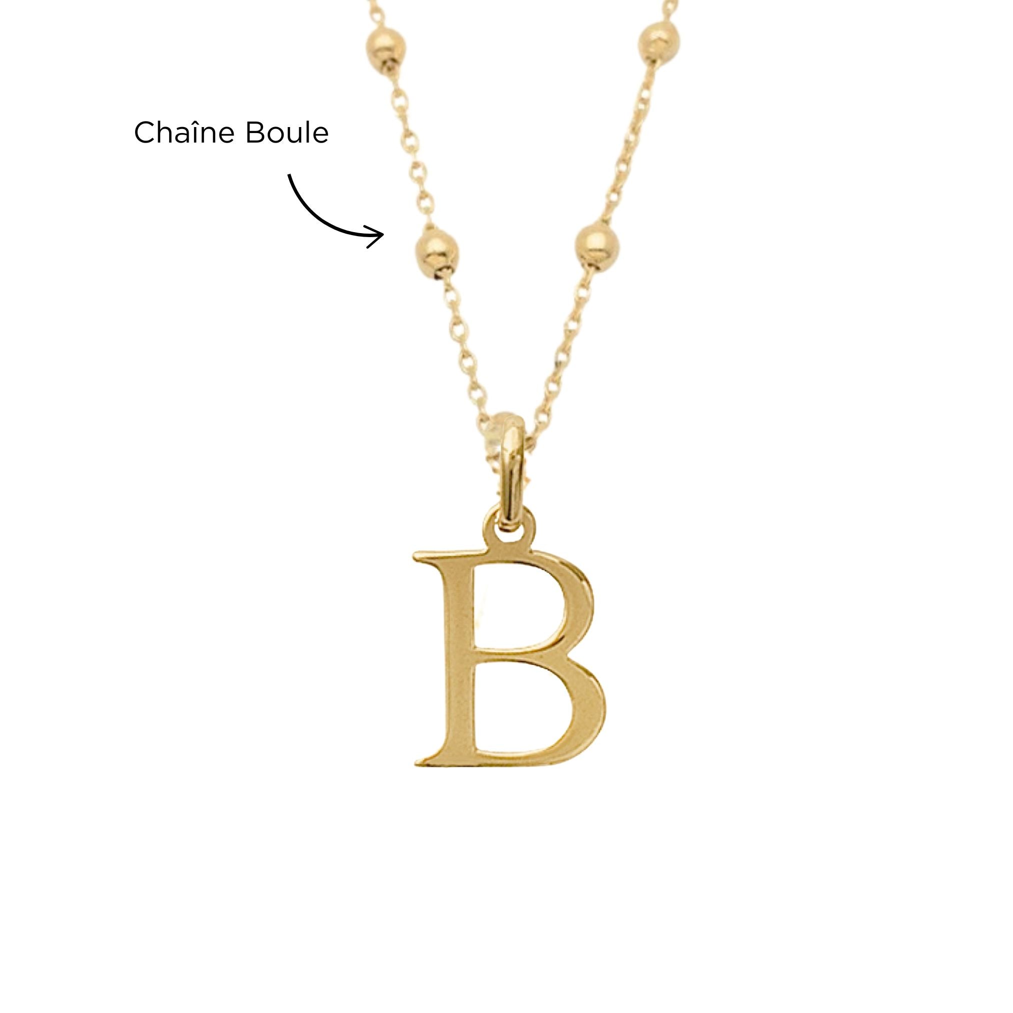 Collier Personnalisé Femme - Initiale - Plaqué Or 18K
