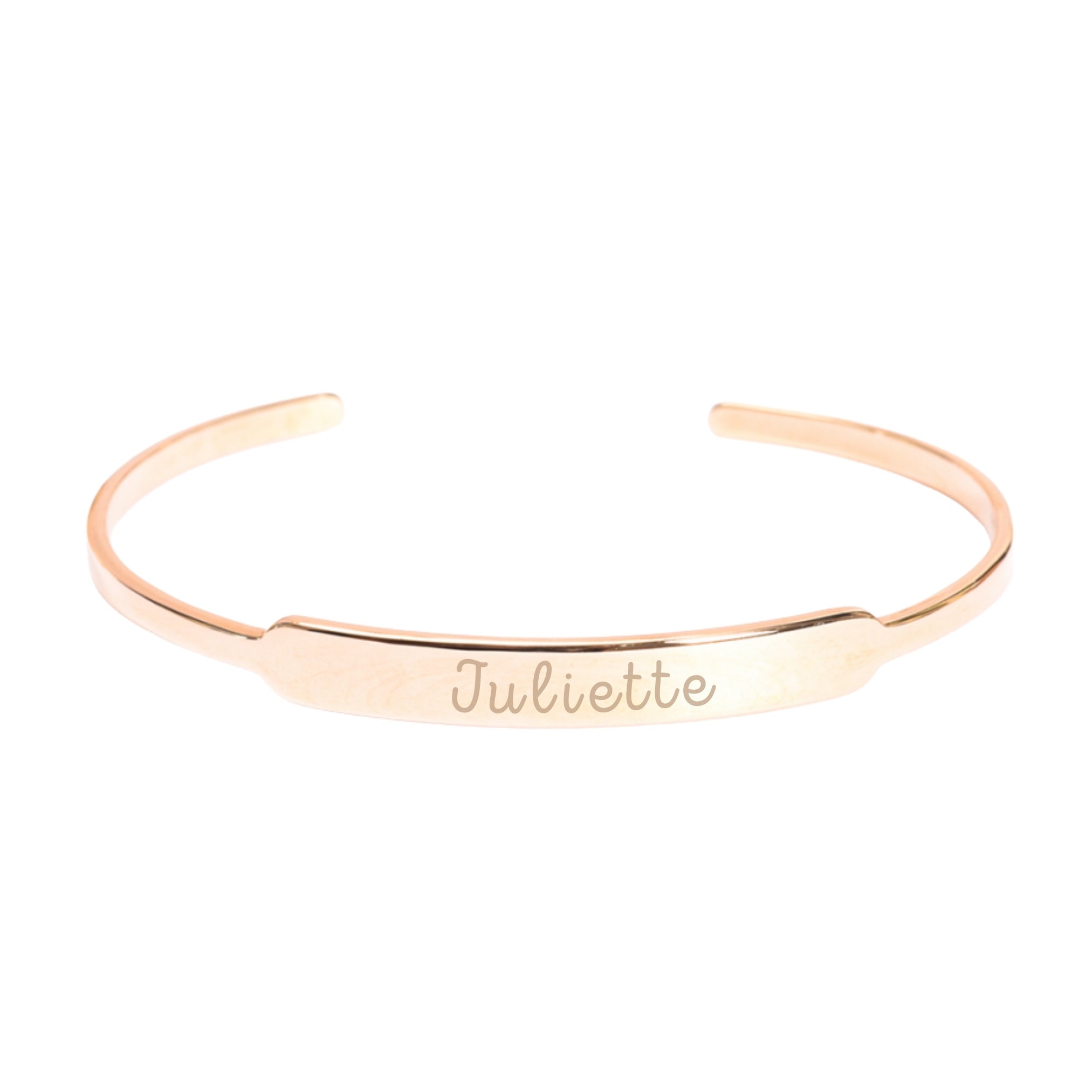 Bracelet Personnalisé Femme - Jonc Gourmette - Plaqué Or 18K