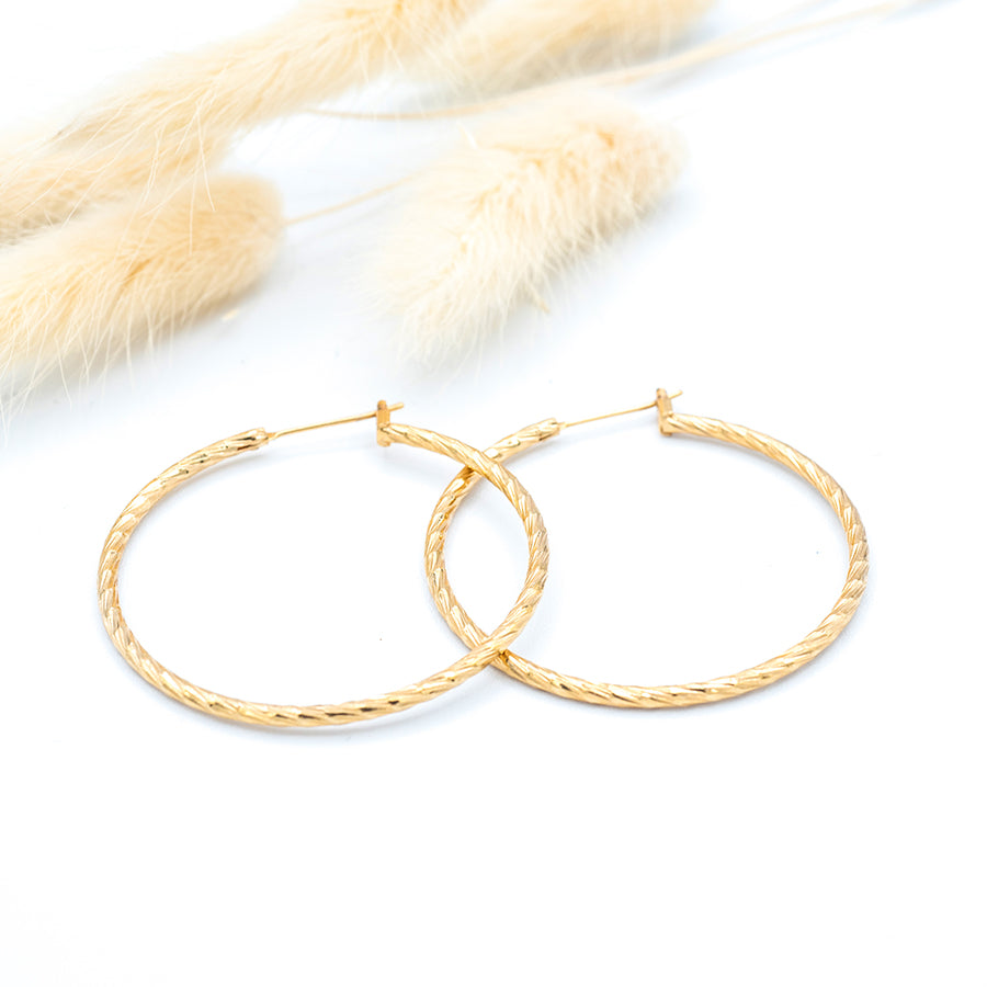 Boucles d'oreilles créoles torsadées