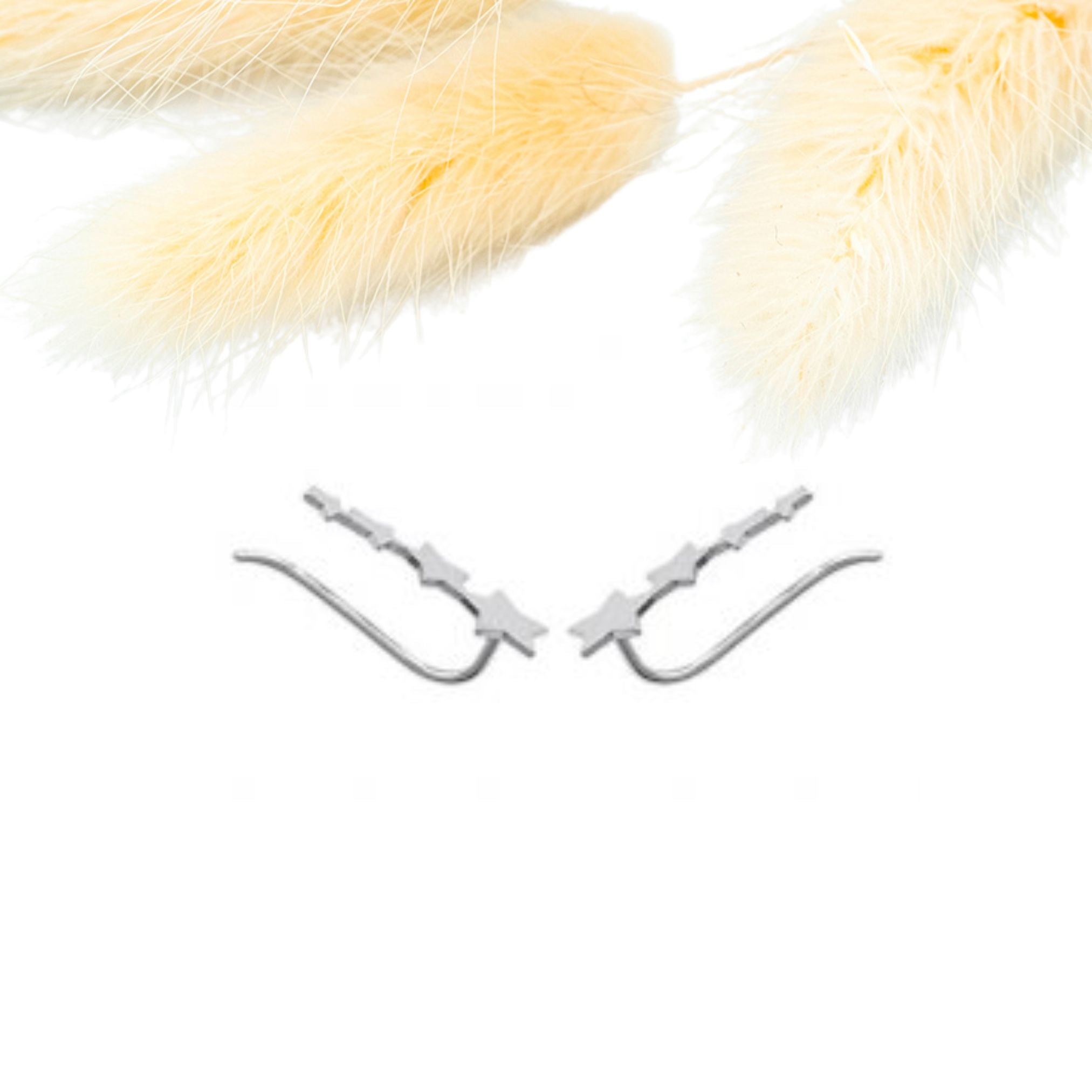 Boucles d'Oreilles Montantes - Étoiles Filantes - Argent