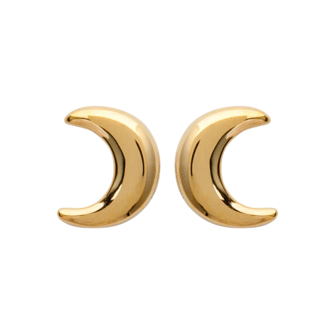 Boucles d'Oreilles - Croissant de Lune - Plaqué Or