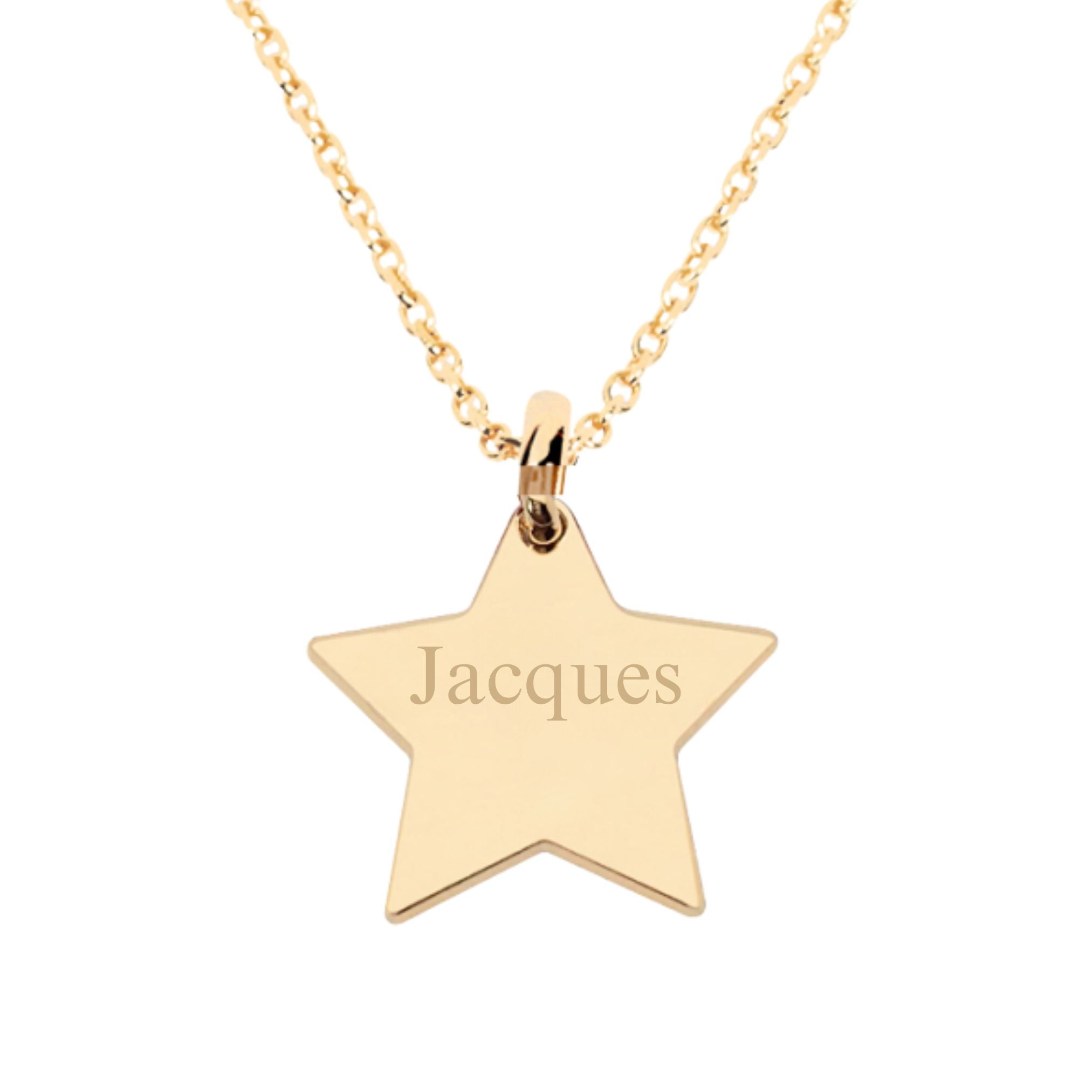 Collier Personnalisé Enfant – Étoile – Plaqué Or 18K