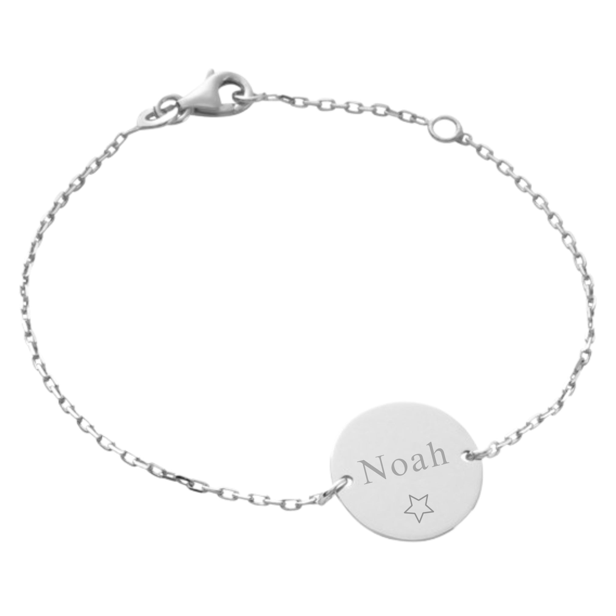 Bracelet Enfant Personnalisé - Chaîne et Médaille - Argent 925