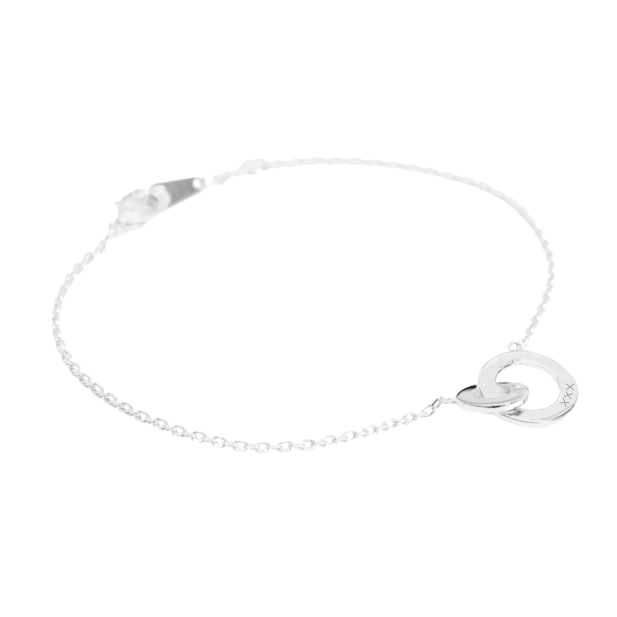 Bracelet Personnalisé Femme - Chaîne et Anneaux Entrelacés - Argent 925
