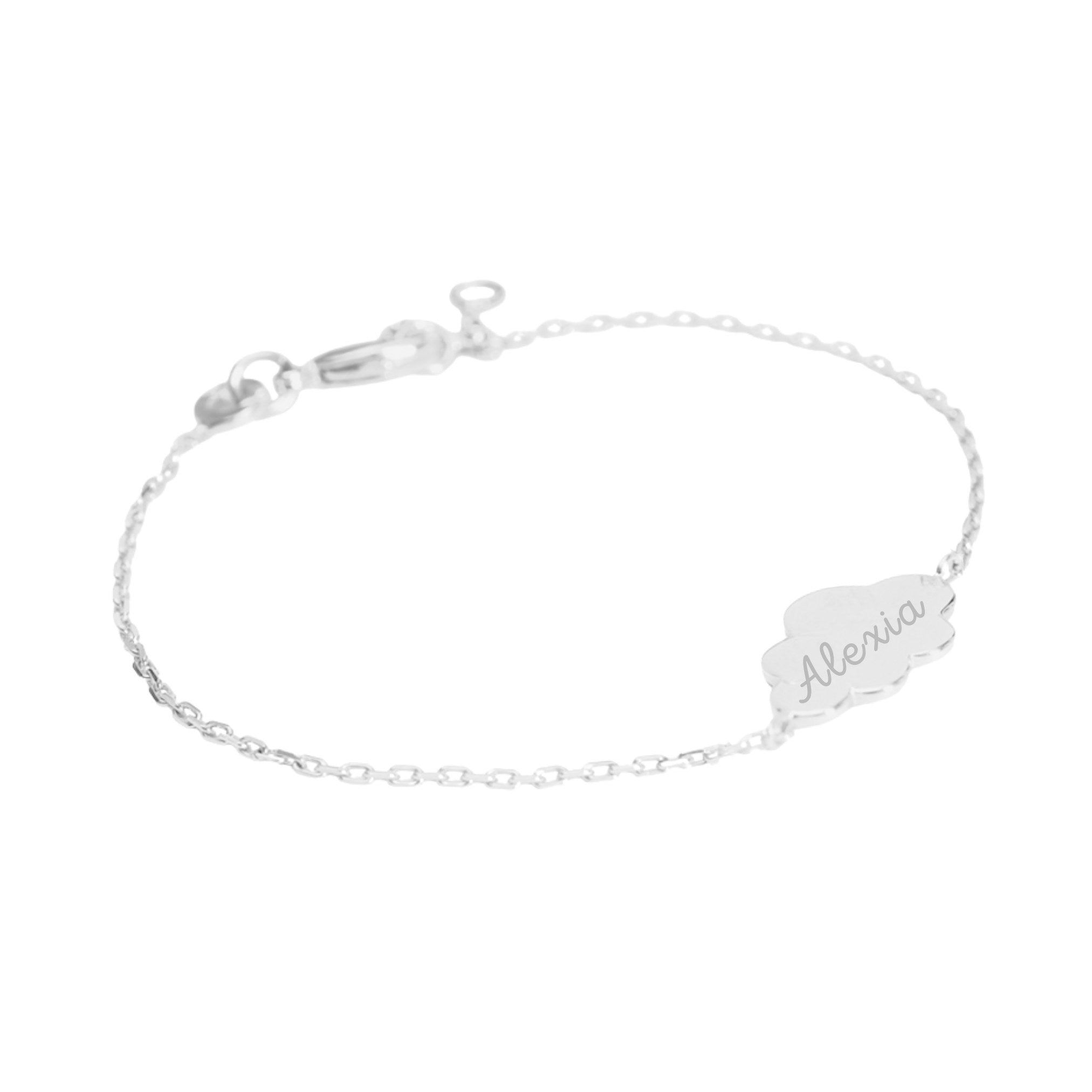 Bracelet Personnalisé Femme - Chaîne et Nuage - Argent 925