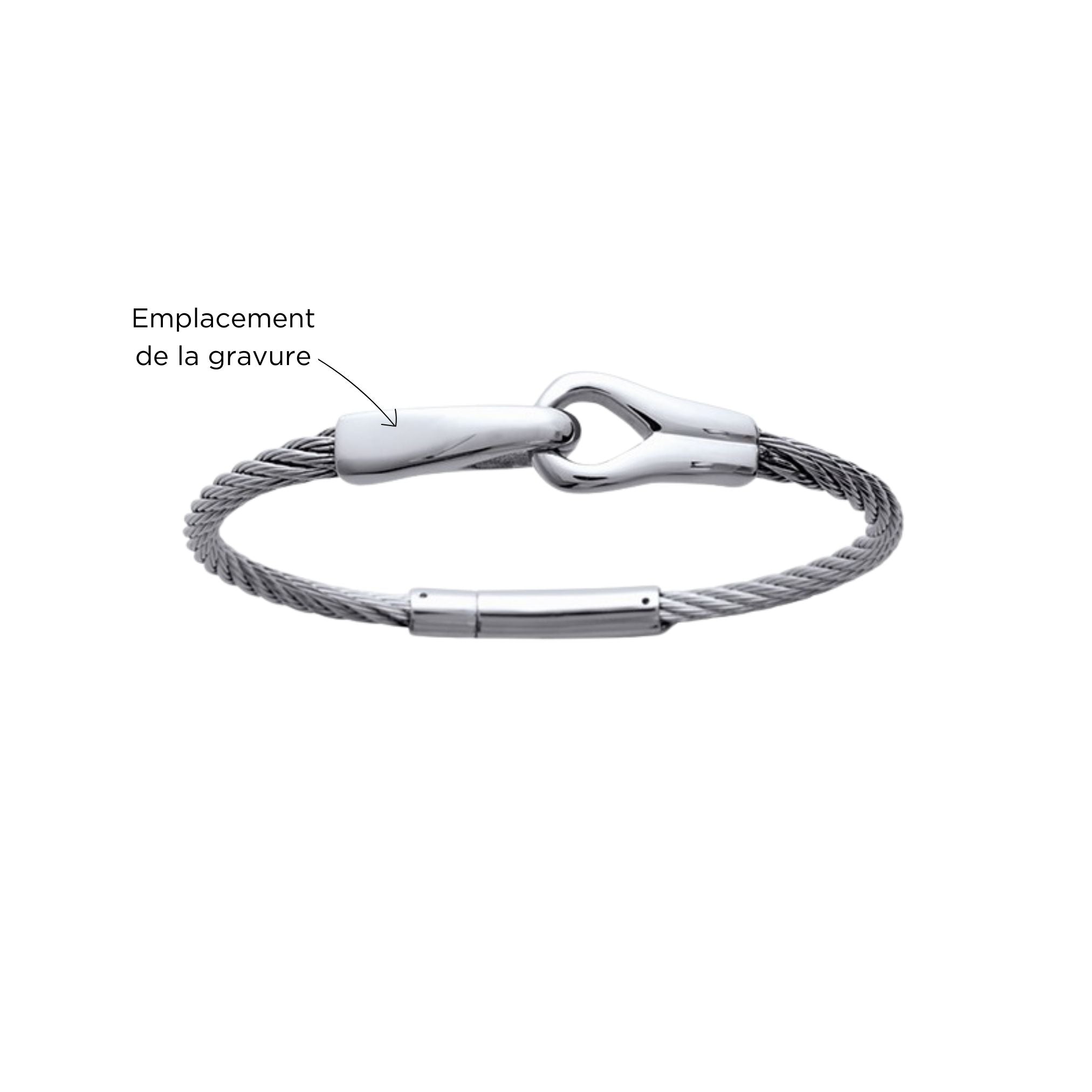 Bracelet Homme Personnalisé- Cable - Acier