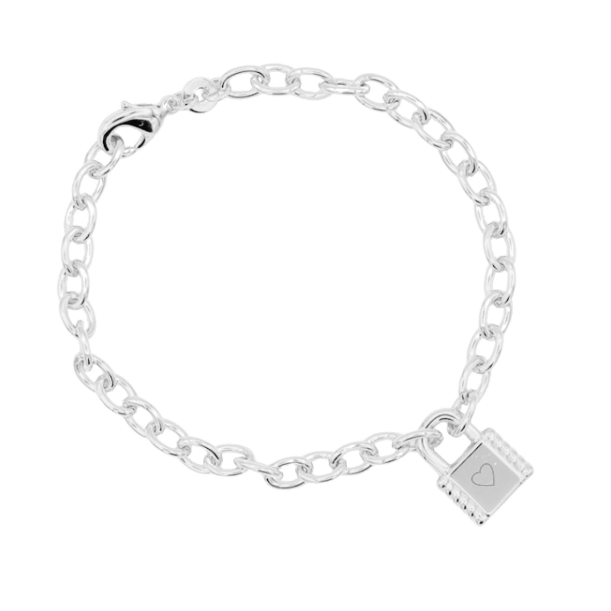 Bracelet Personnalisé Femme - Chaîne & Cadenas - Argent 925