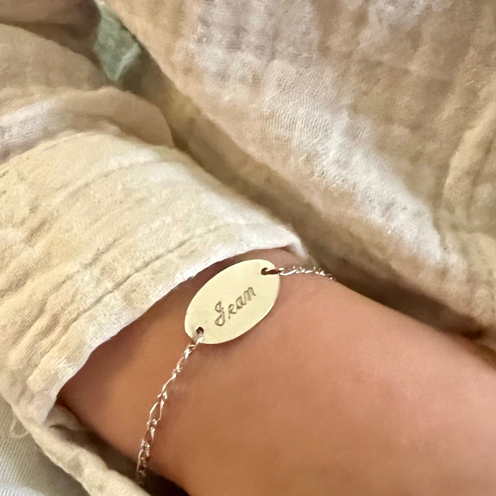 Bracelet Enfant Personnalisé – Chaîne, Gourmette Ovale - Argent 925