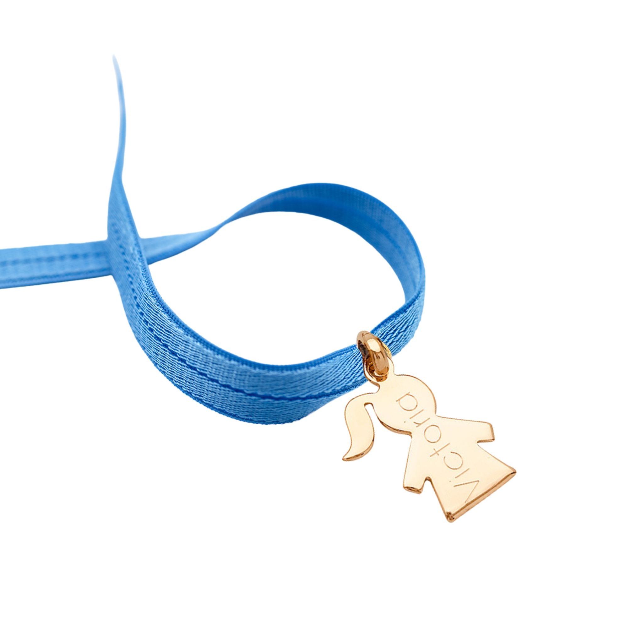 Bracelet Enfant Personnalisé - Cordon Élastique & Petite Fille - Plaqué Or 18K