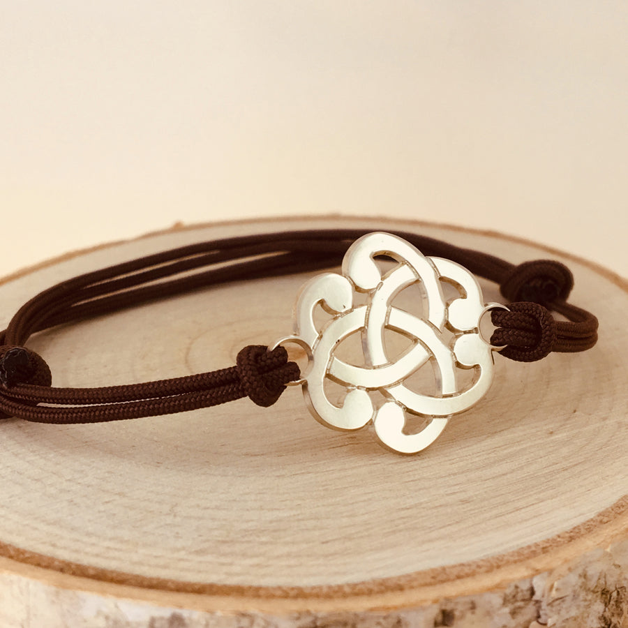 Bracelet Homme Personnalisé - Cordon, Arabesque - Argent 925