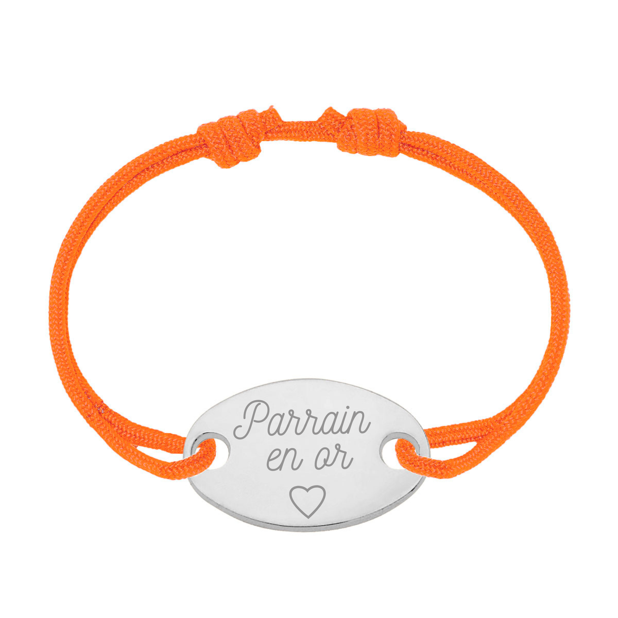 Bracelet Homme Personnalisé - Cordon et Médaille Ovale - Argent 925