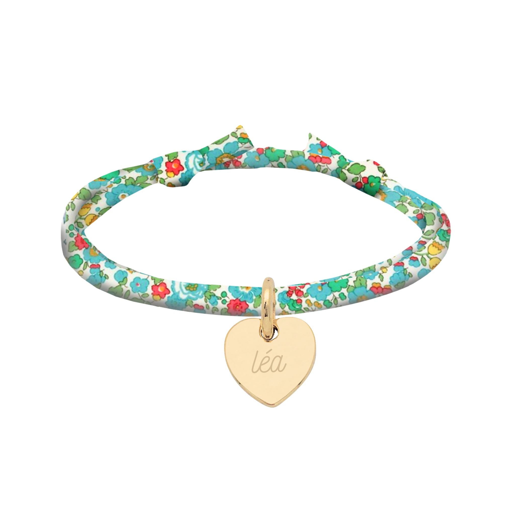 Bracelet Enfant Personnalisé - Liberty & Coeur - Plaqué Or 18K