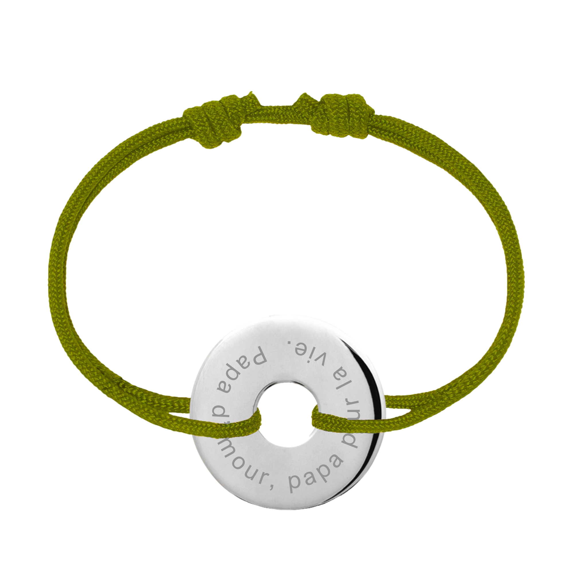 Bracelet Homme Personnalisé - Cordon et Cible - Argent 925