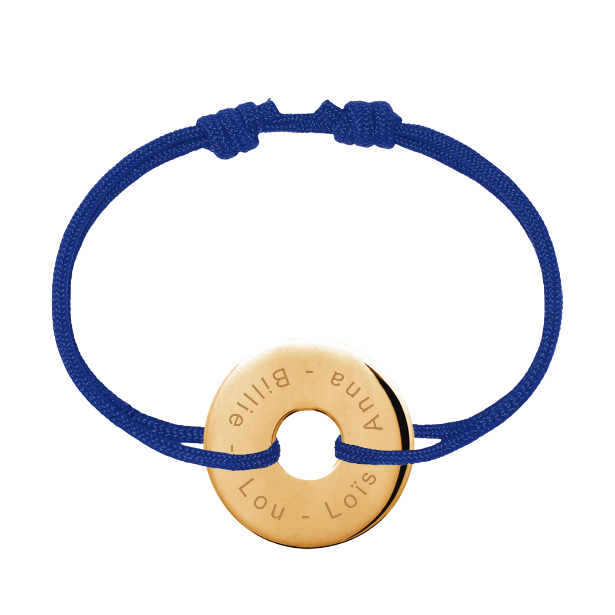 Bracelet Homme Personnalisé - Cordon et Cible - Plaqué Or 18K