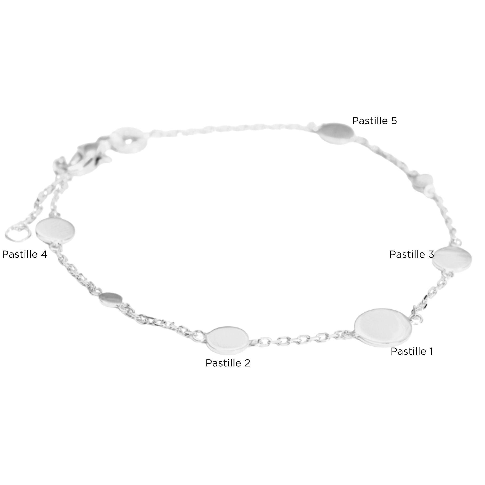 Bracelet Personnalisé - Pastille Initiale - Argent 925