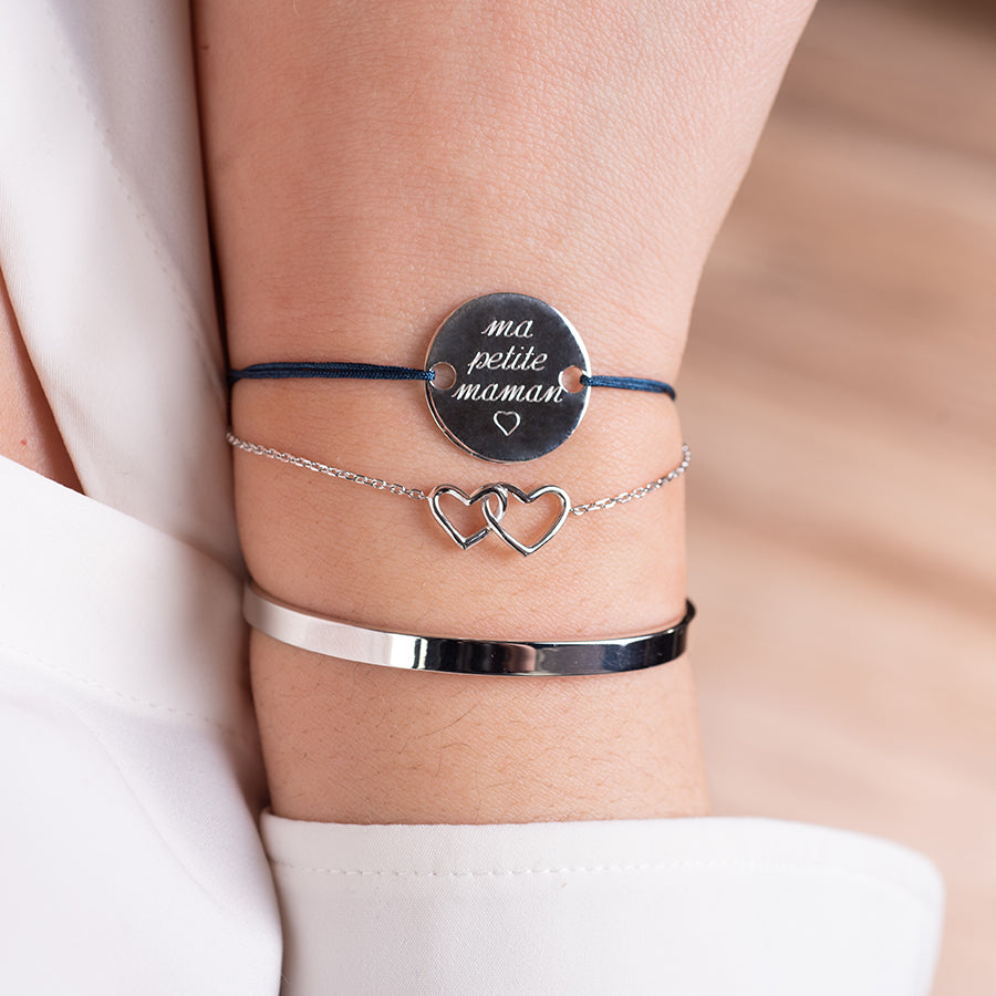 Bracelet Personnalisé Femme - Jonc Ouvert - Argent 925