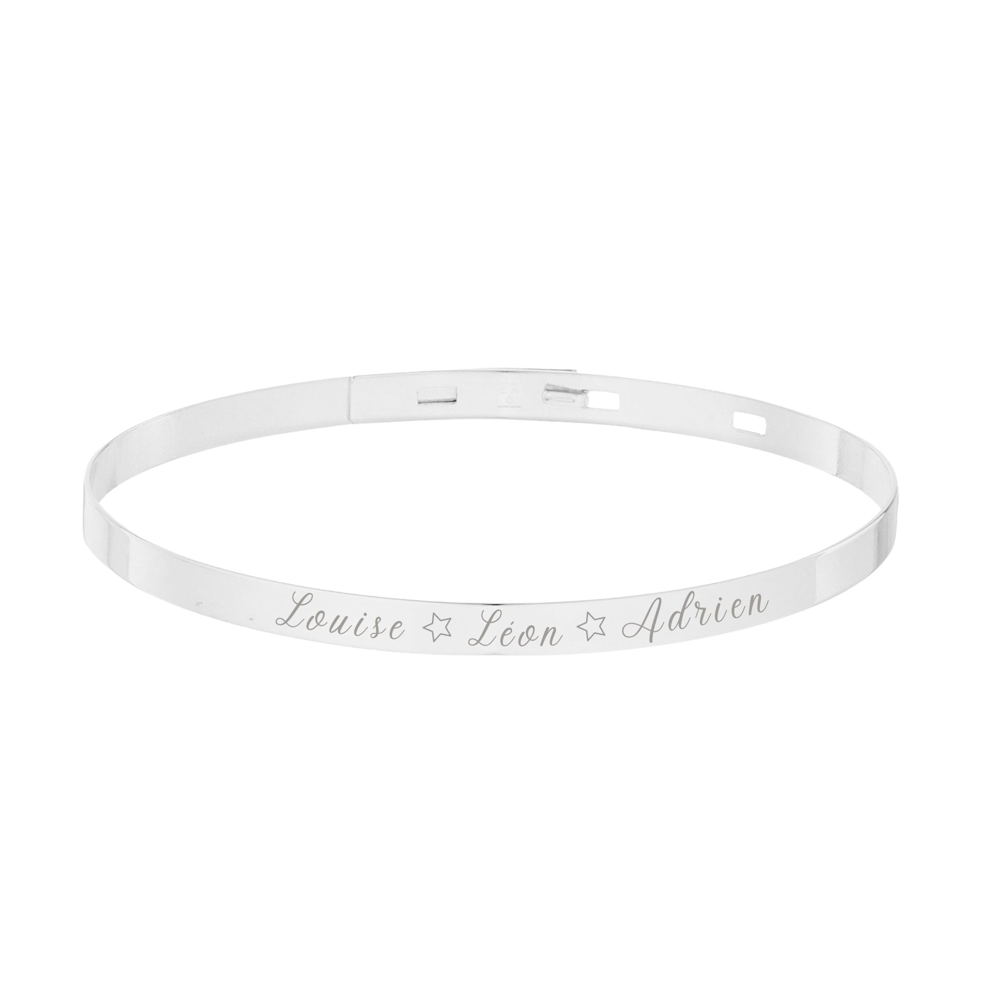 Bracelet Personnalisé Femme - Jonc Semi-Rigide - Argent 925