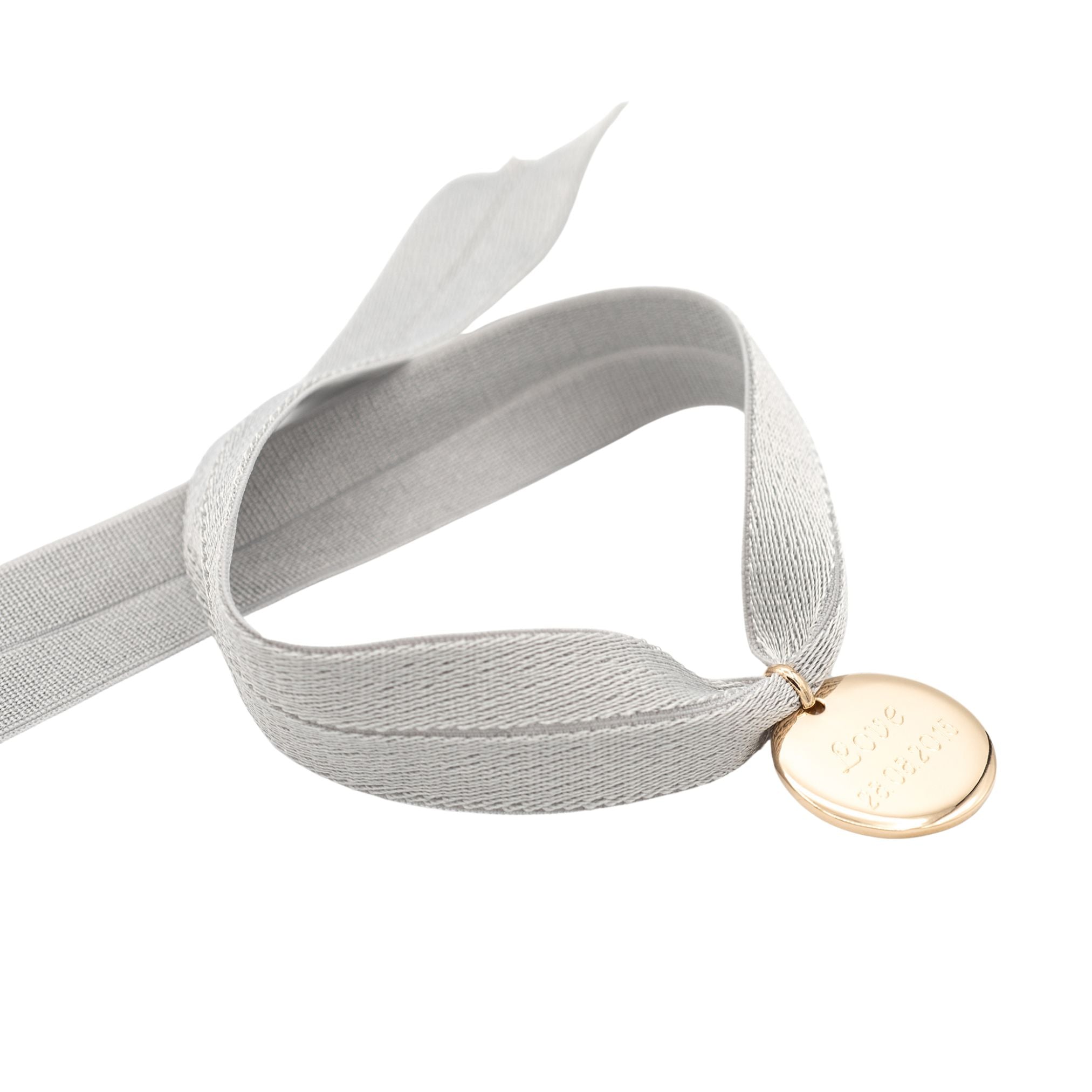 Bracelet Personnalisé Cordon Élastique - Médaille - Plaqué Or 18K