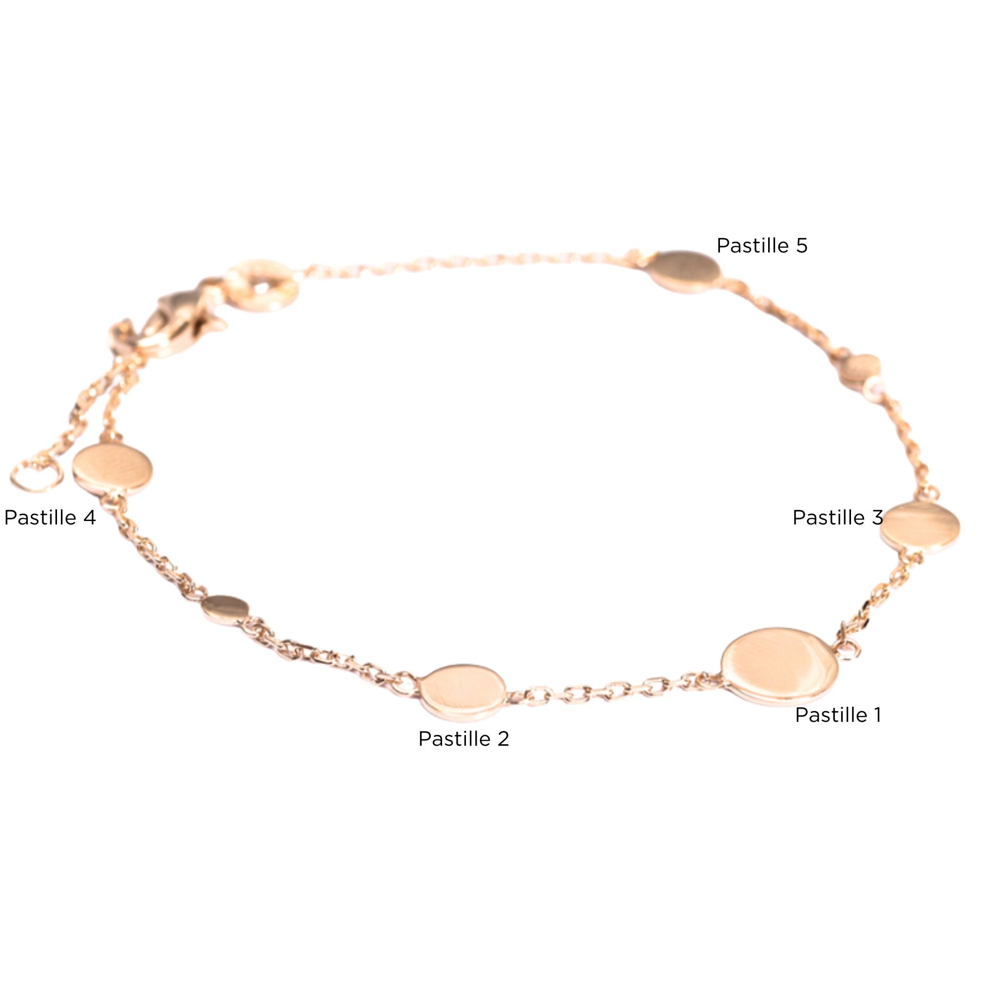 Bracelet Personnalisé - Pastille Initiale - Plaqué Or 18K